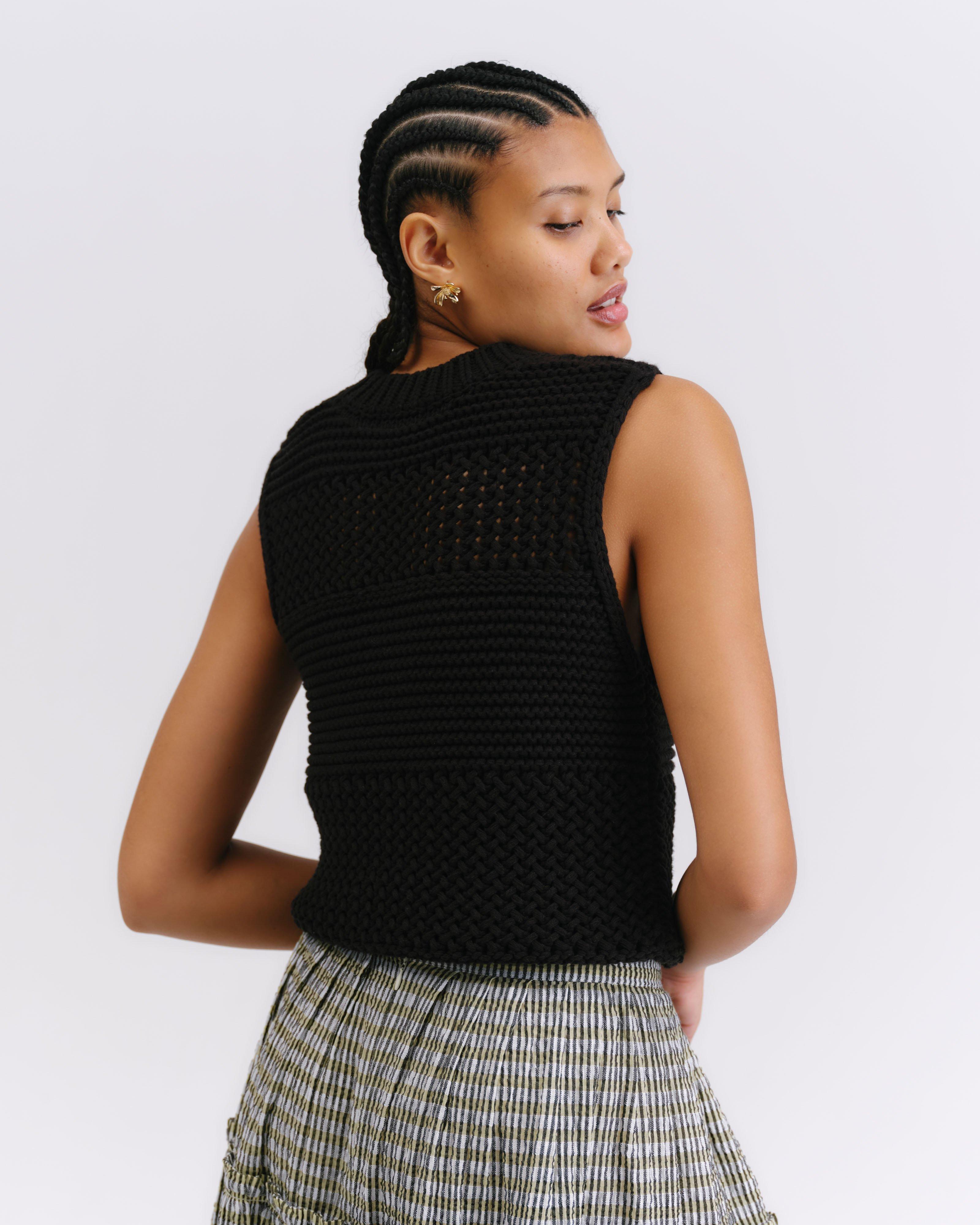 【NEPLA./ネプラ】RIB VEST ニット CUTWORK KNIT VEST - Oyster-white | ZARA South Africa