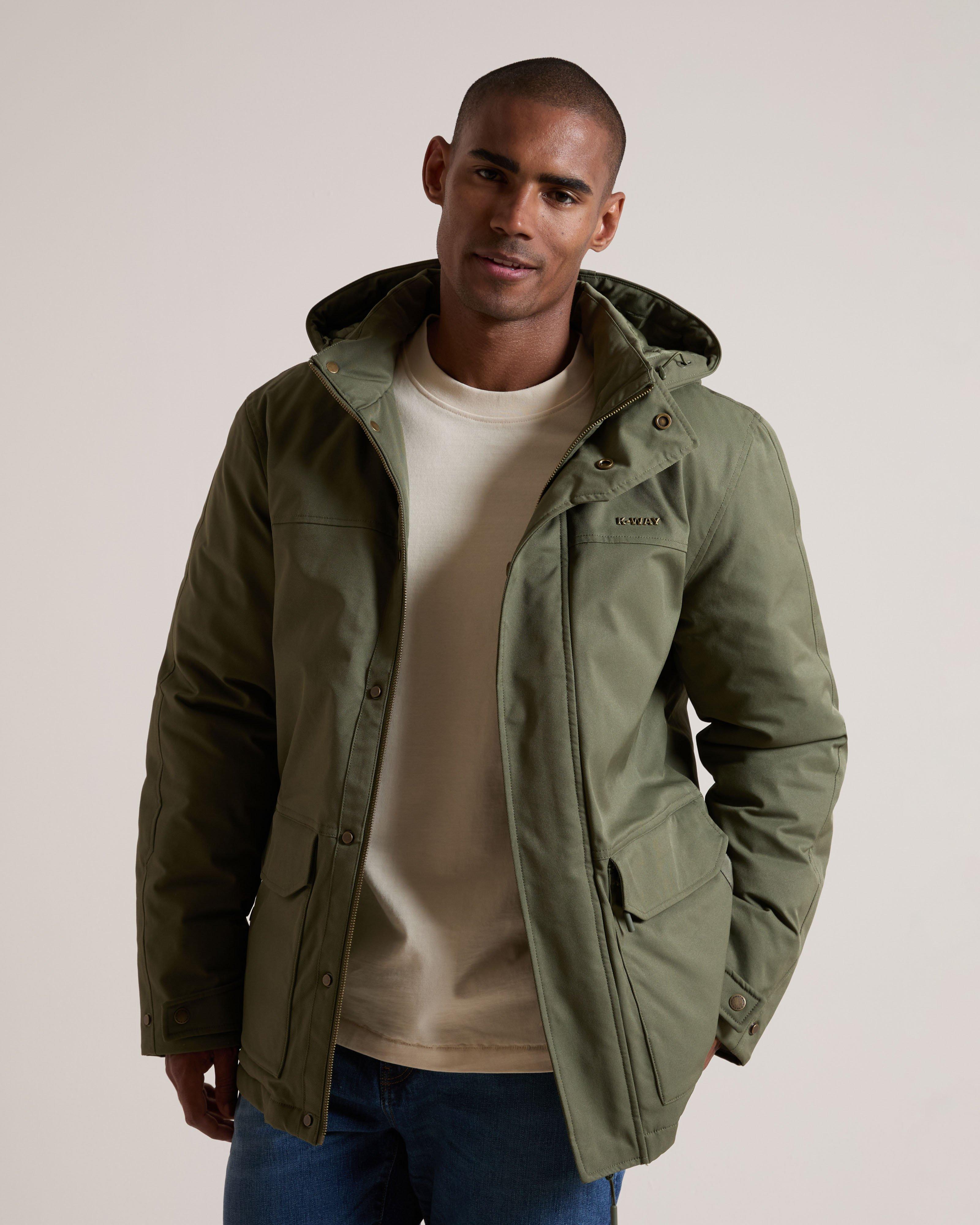 K- WAY Elements Men's Gregory Poly Twill Parker Jacket