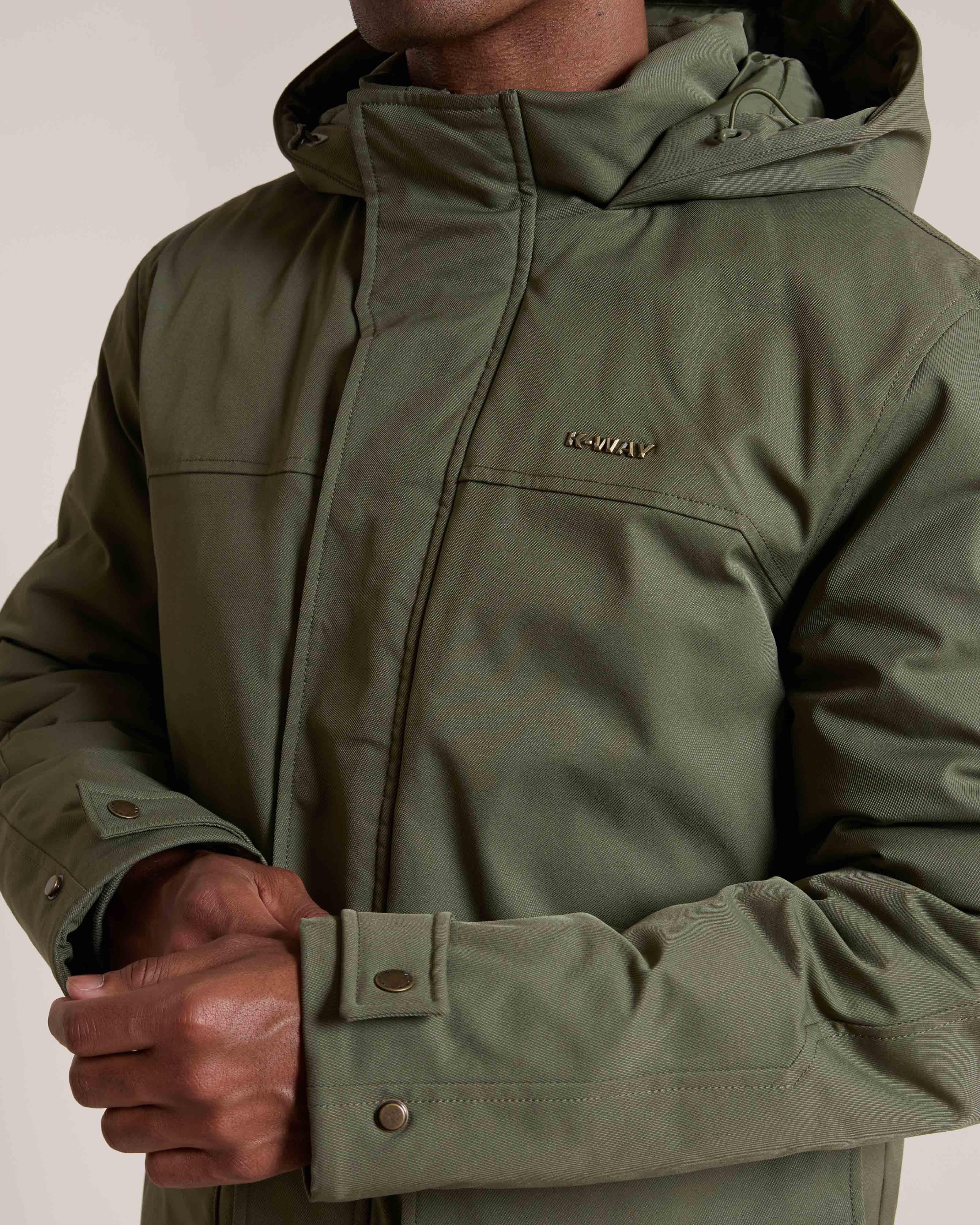 K- WAY Elements Men's Gregory Poly Twill Parker Jacket | Cape