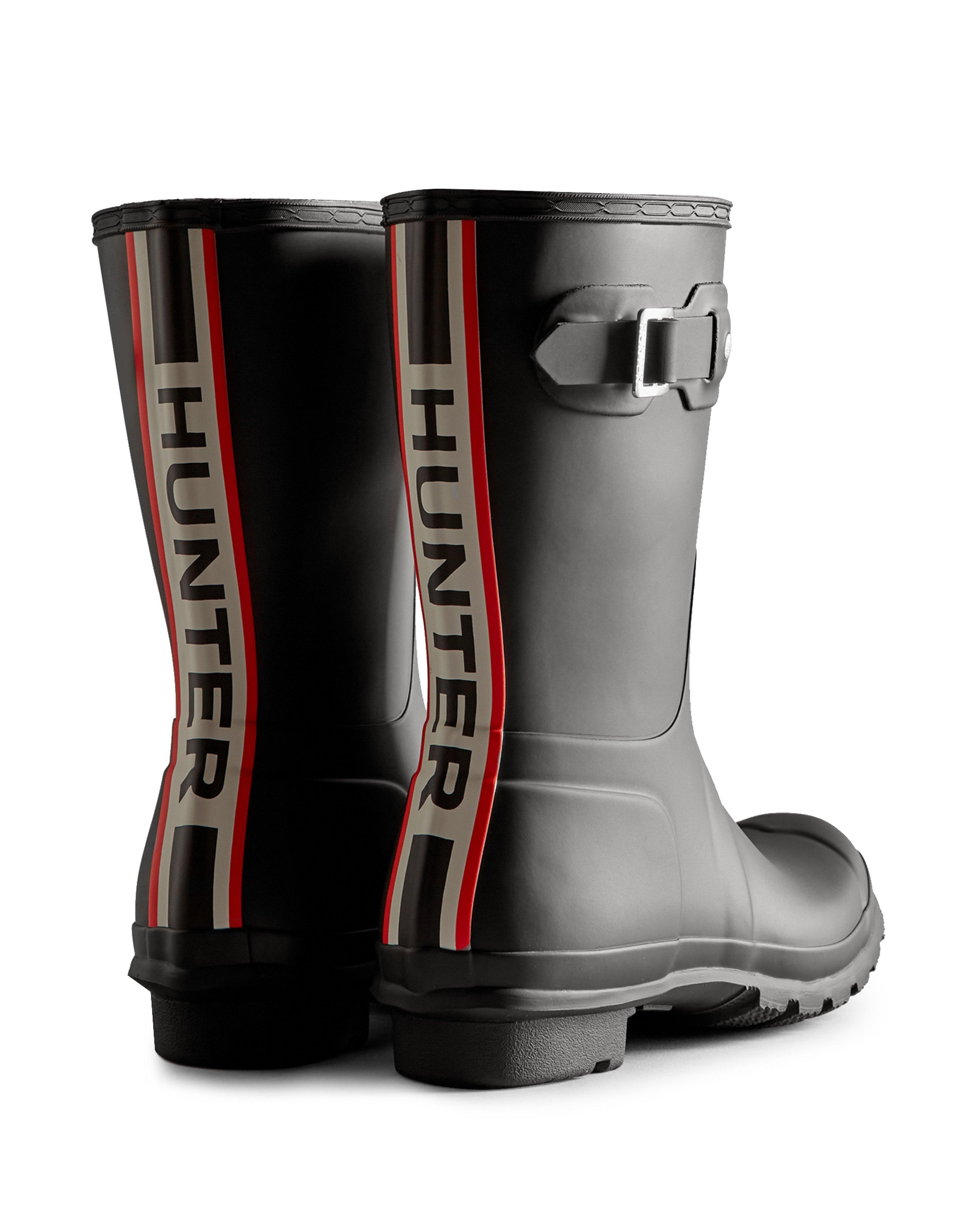 靴 HUNTER Logo Print Short Rain Boots 23cm Hunter Original Short Tri-Colour Logo Boot - Poetry Clothing Store