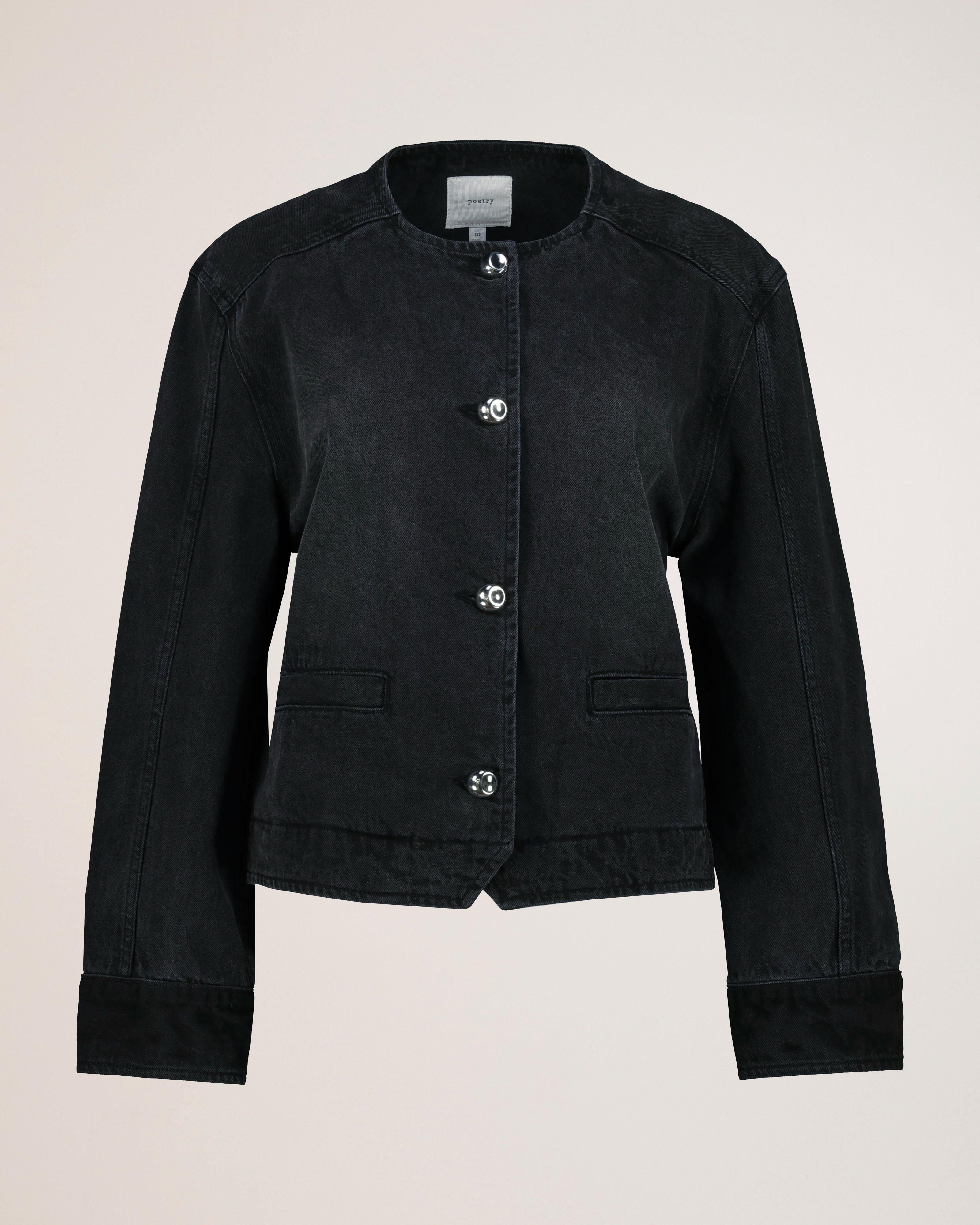 Lorenzo Charcoal Denim Jacket - Poetry Clothing Store