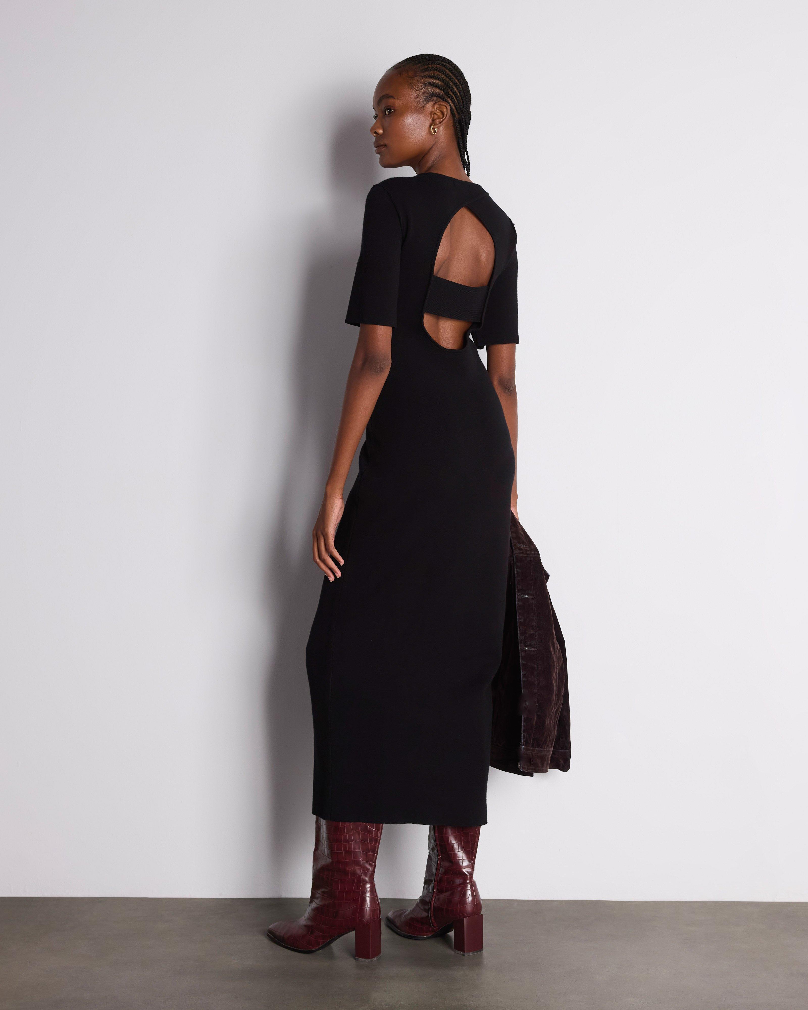 極美品✨Theory Soft Lawn Open Back Dress 黒 M Easton Open-Back Knitwear Dress - Poetry Clothing Store