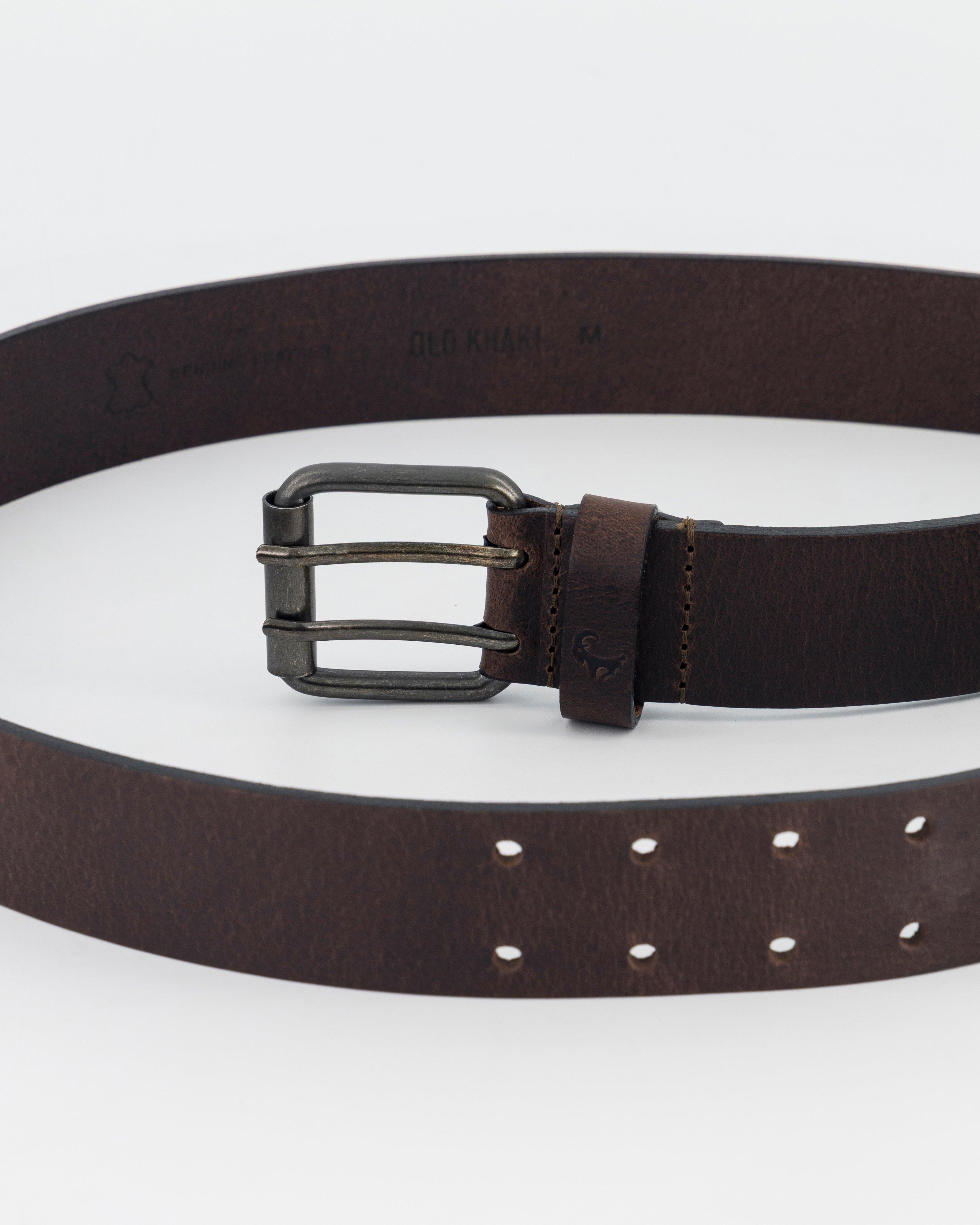 Men's Axel Double Prong Leather Belt | Old Khaki