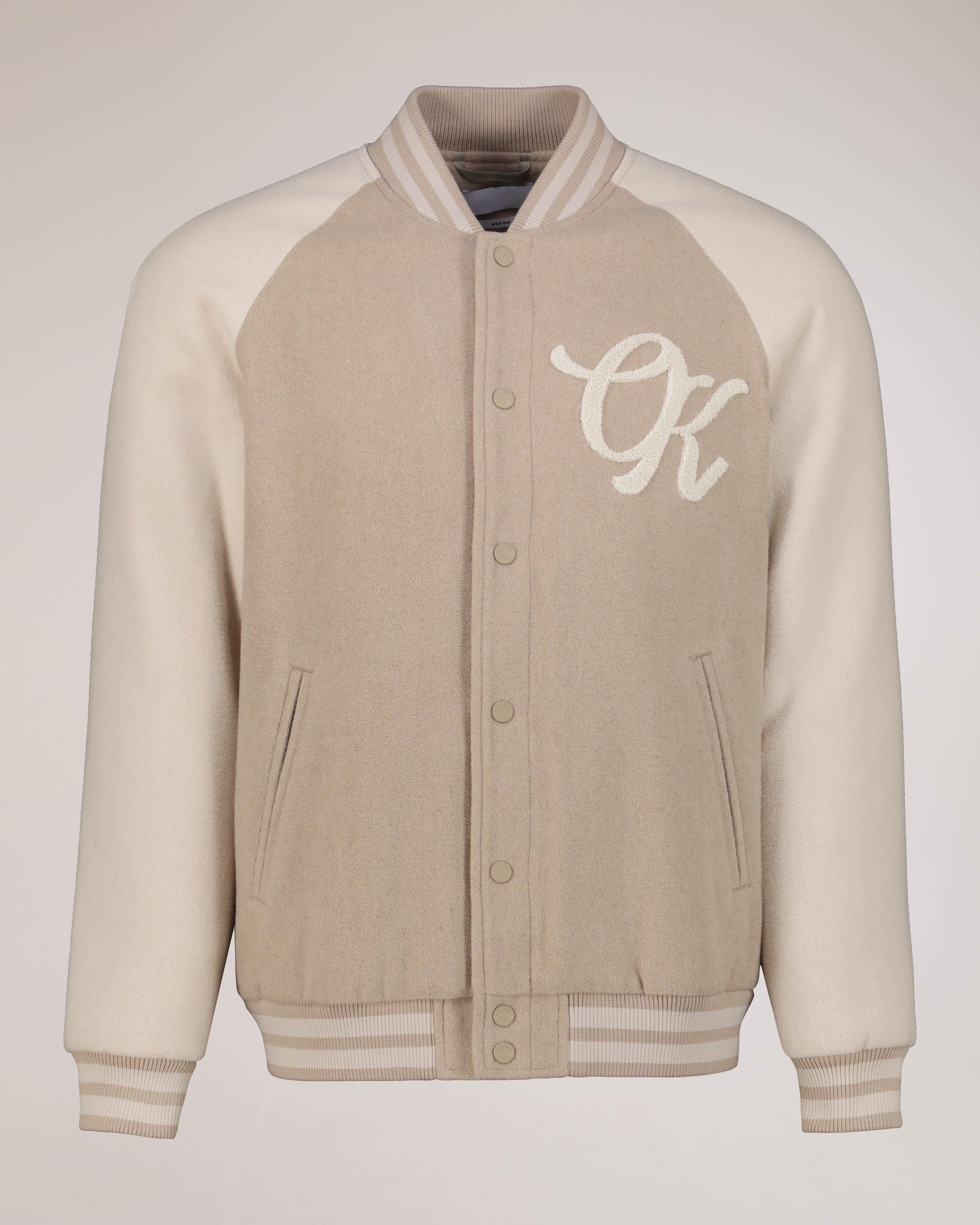 Men's Seth Varsity Bomber Jacket | Old Khaki