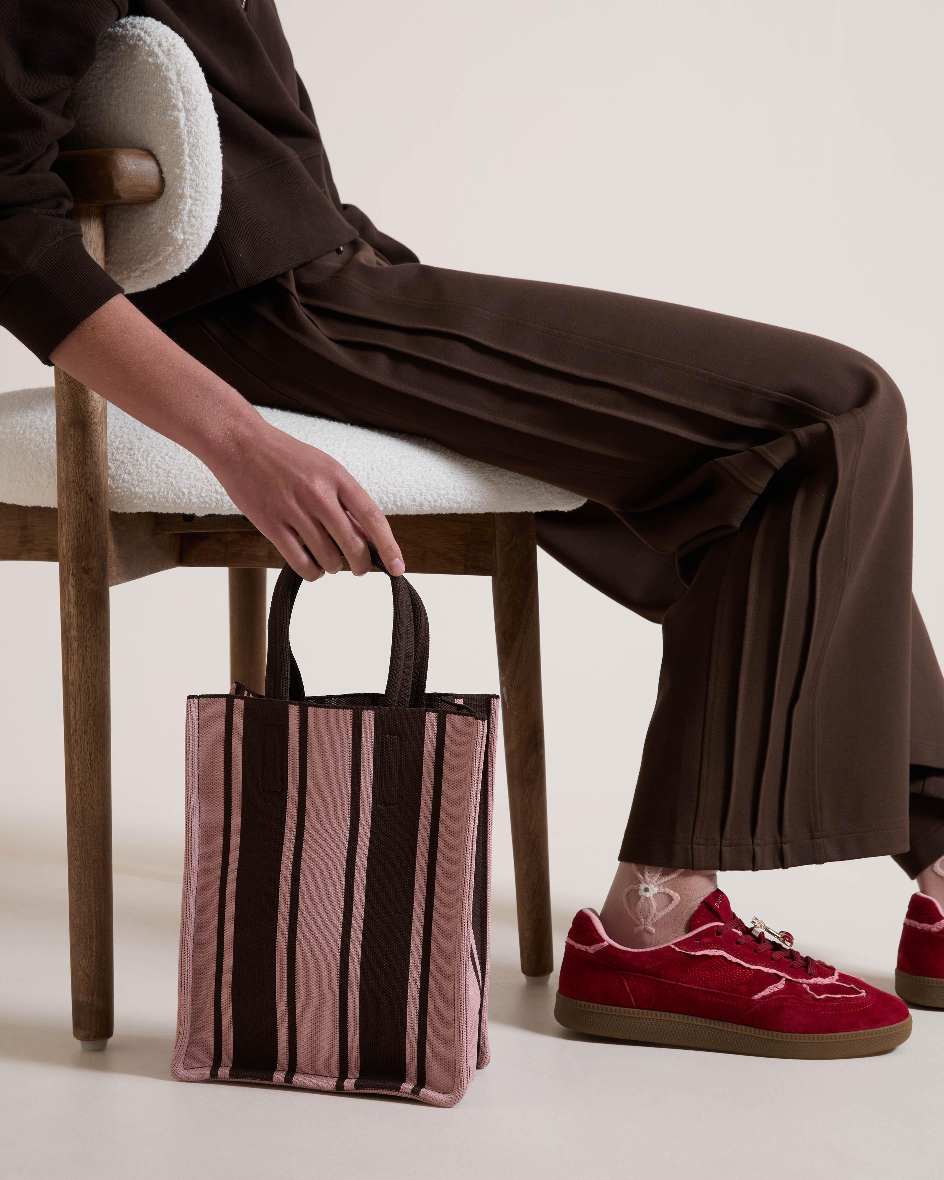  Libi Mini Striped Tote -  Chocolate