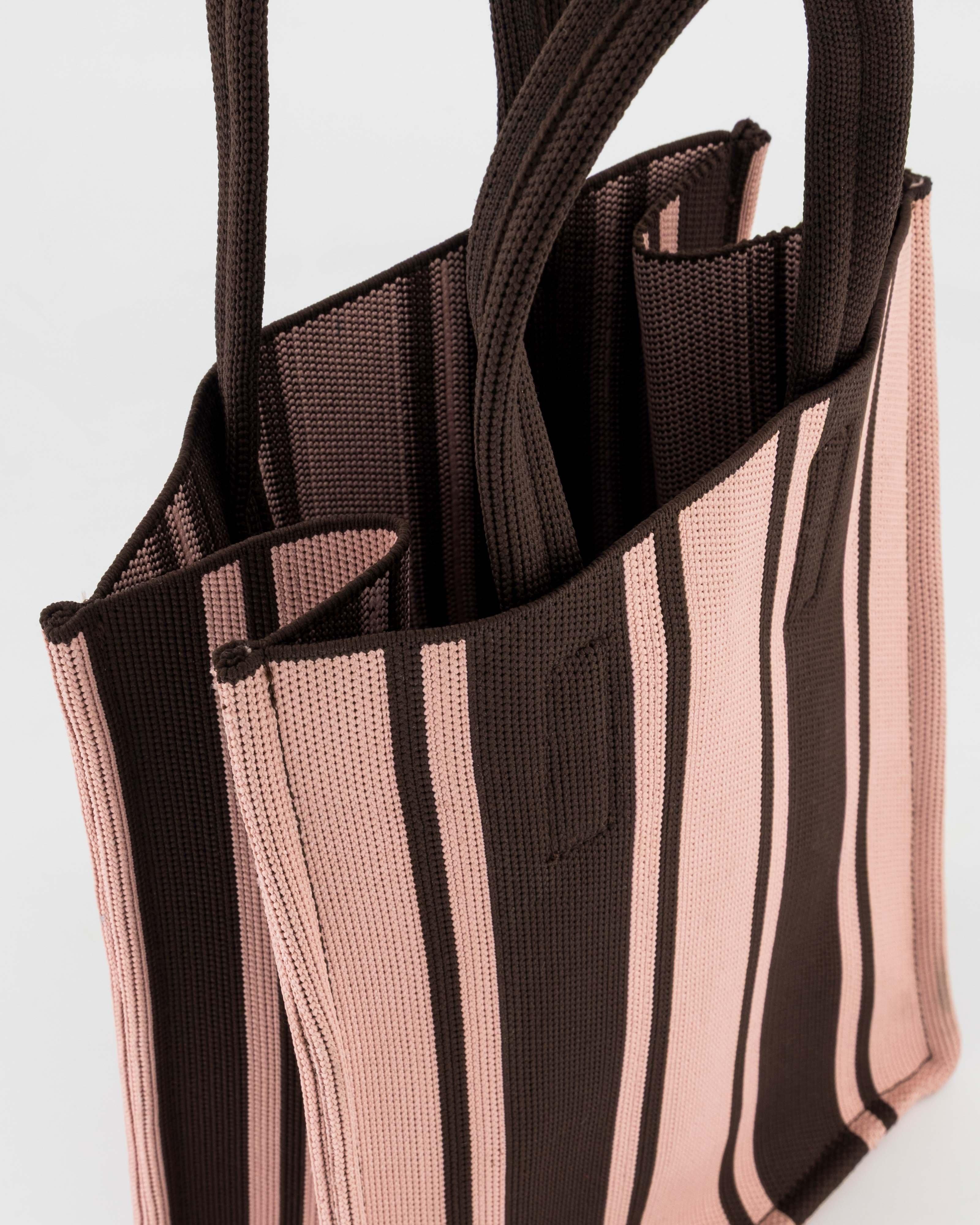  Libi Mini Striped Tote -  Chocolate