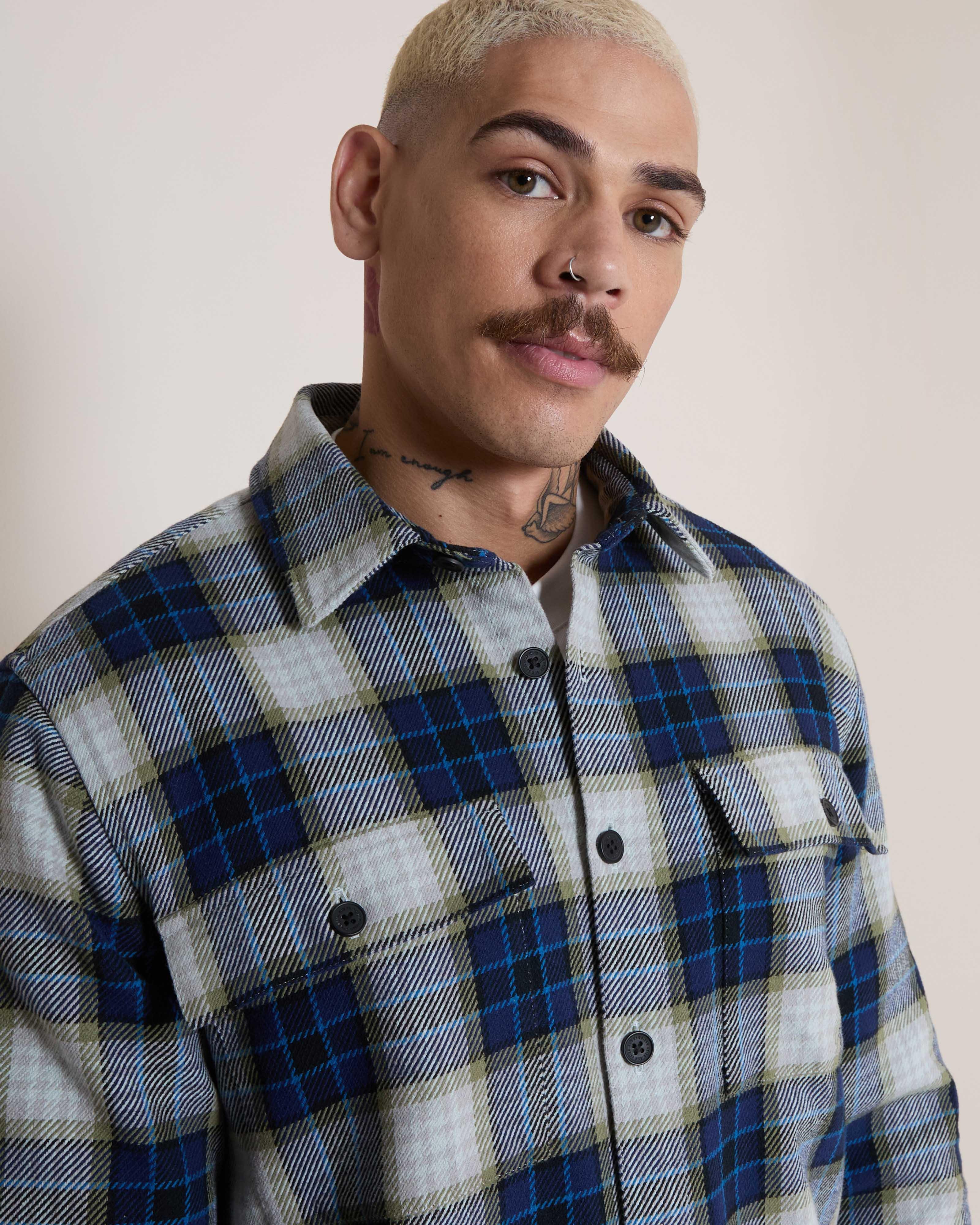Men's Pete Check Overshirt | Old Khaki