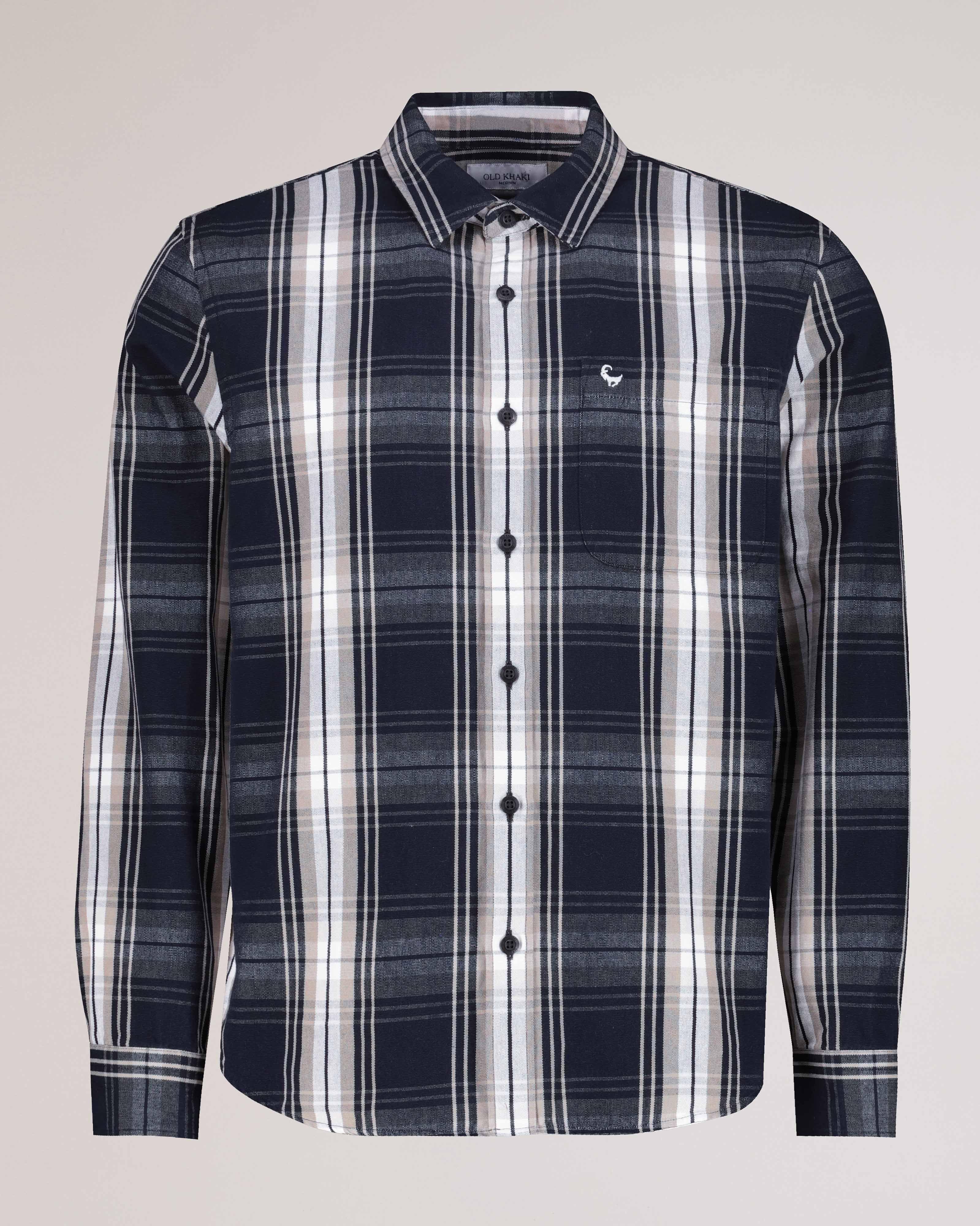 Men's Fred Checked Overshirt | Old Khaki