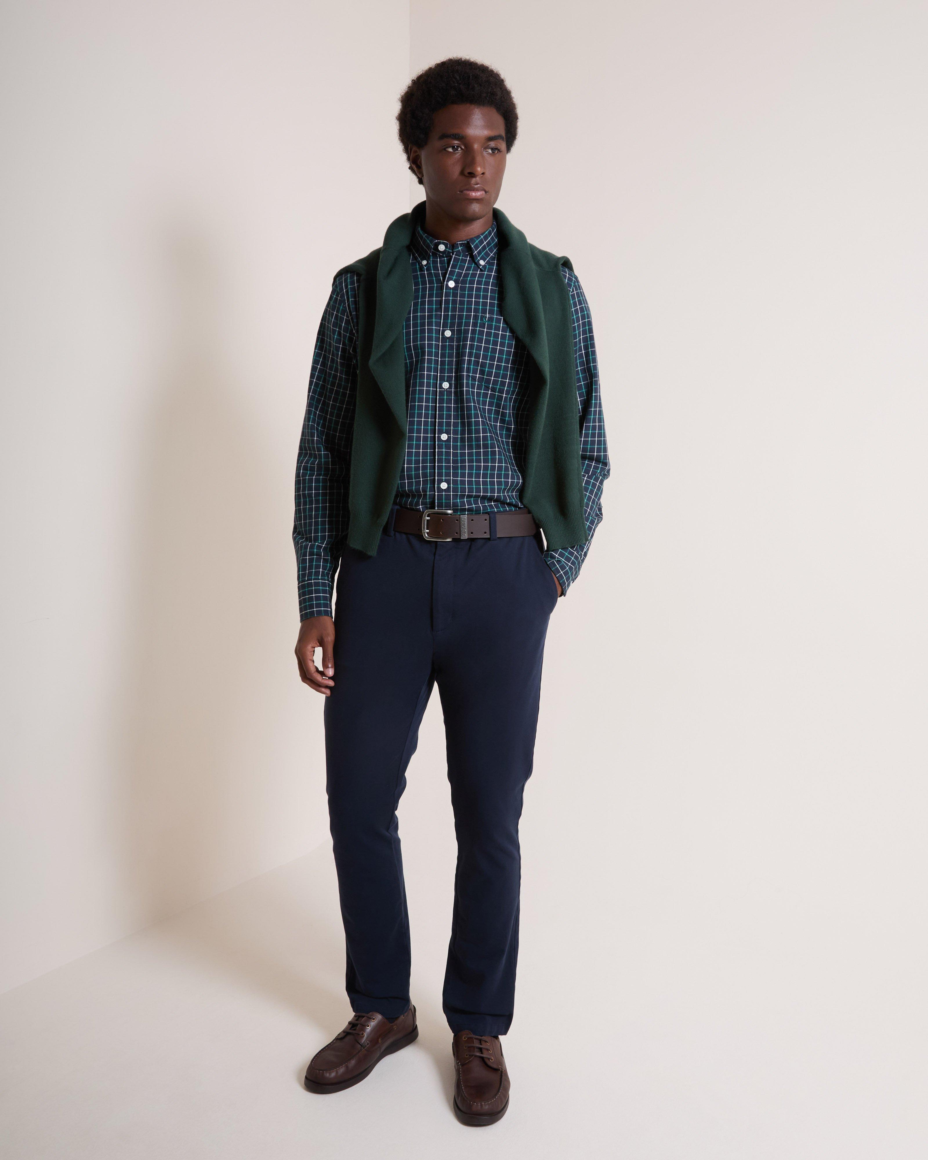 yilonイロン | DOLCE CHECK OP ネイビー Men's Ron Yarn Dye Check shirt | Old Khaki