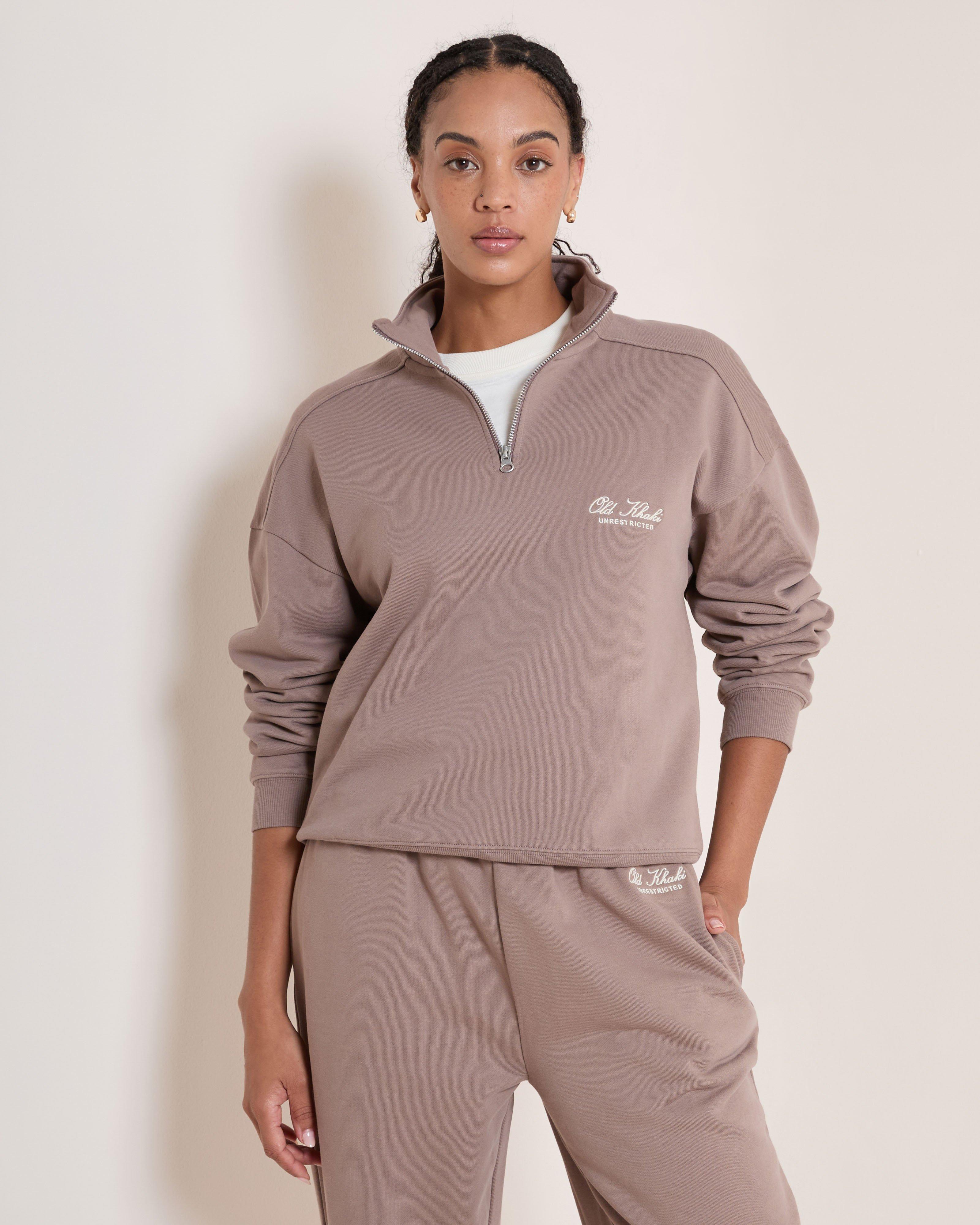 Women's Ayla 1/4 Zip Sweat Top | Old Khaki
