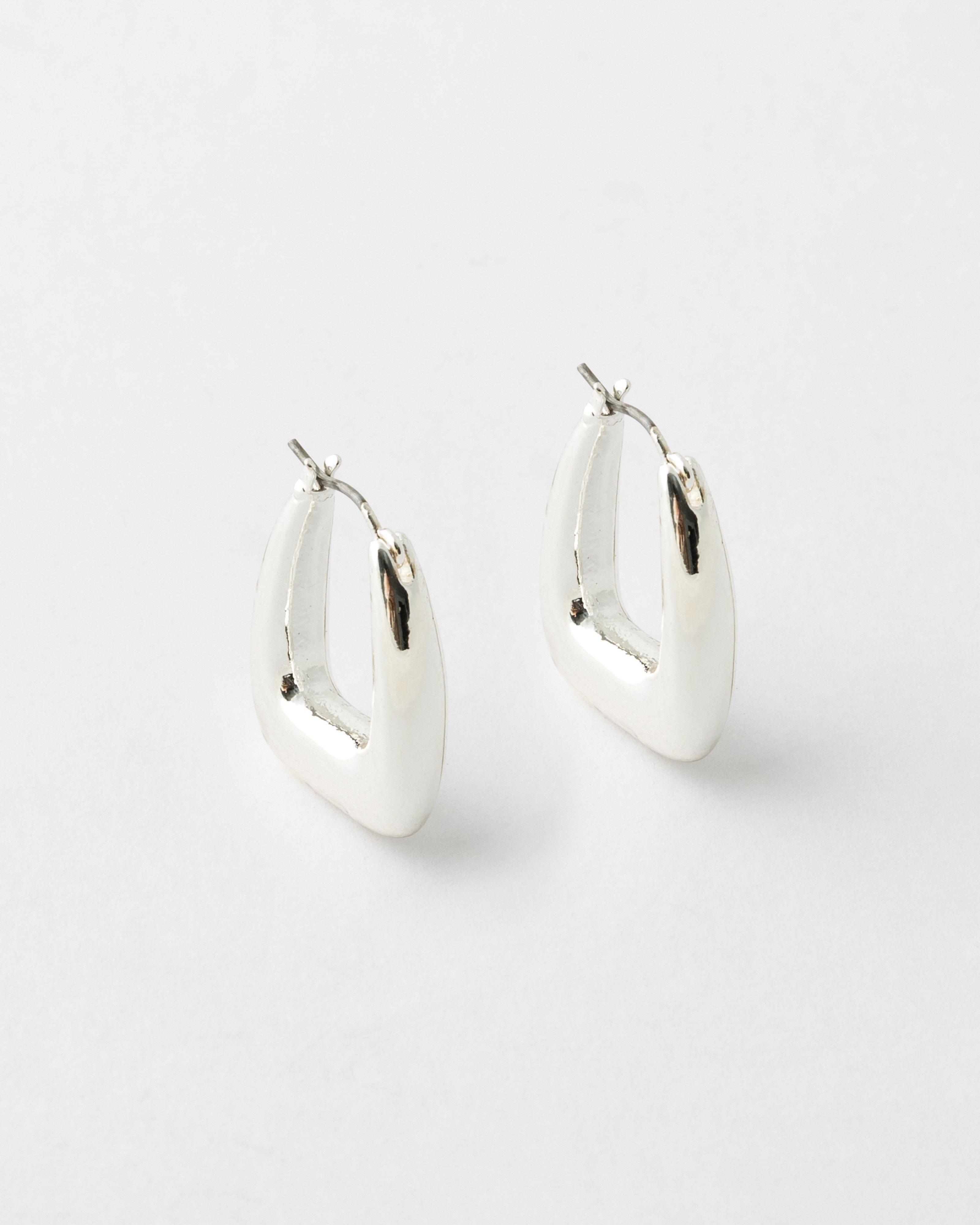  Triangular Mini Hoops -  Silver