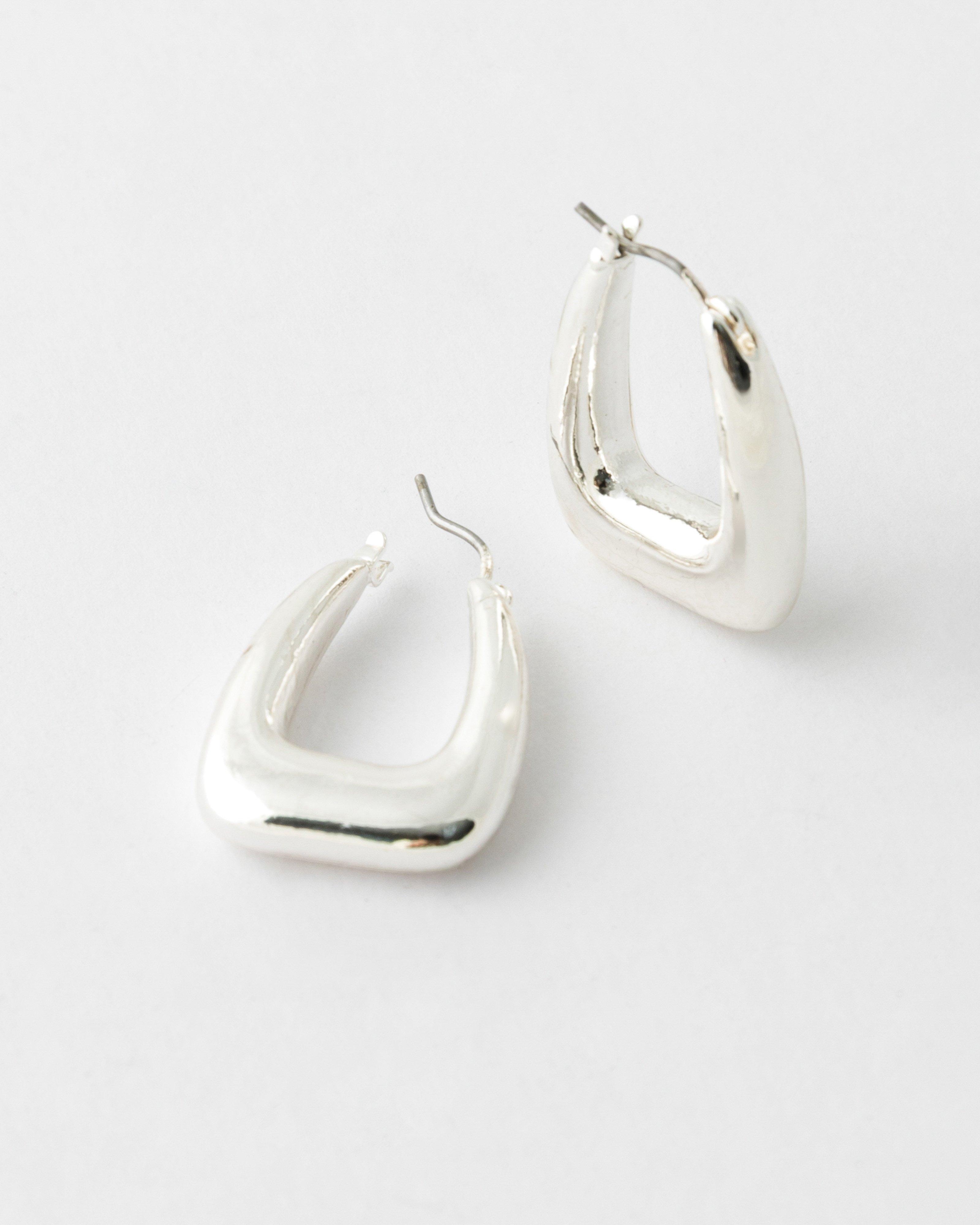  Triangular Mini Hoops -  Silver