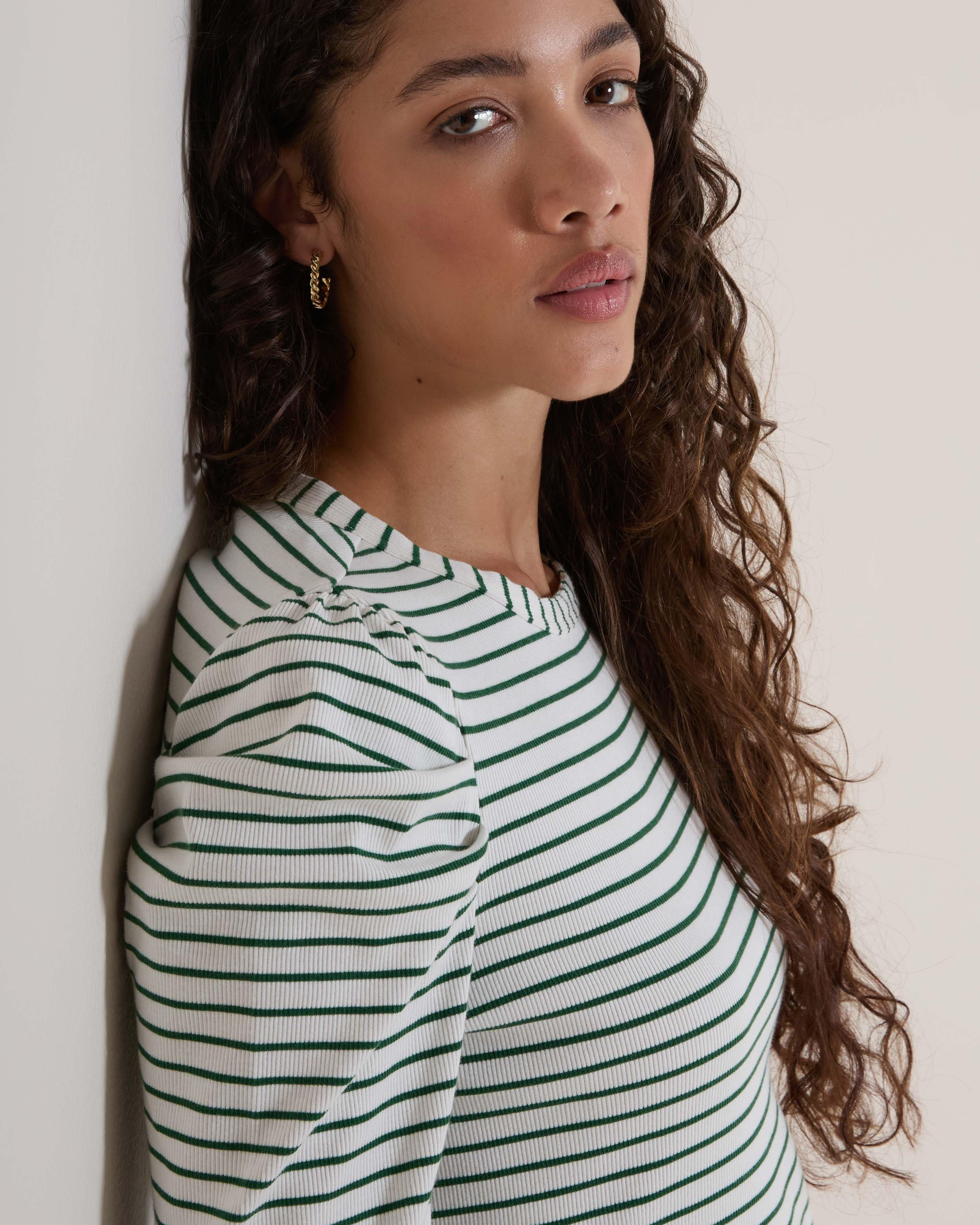 Women's Laura Puff Sleeve Long Sleeve T-Shirt | Old Khaki