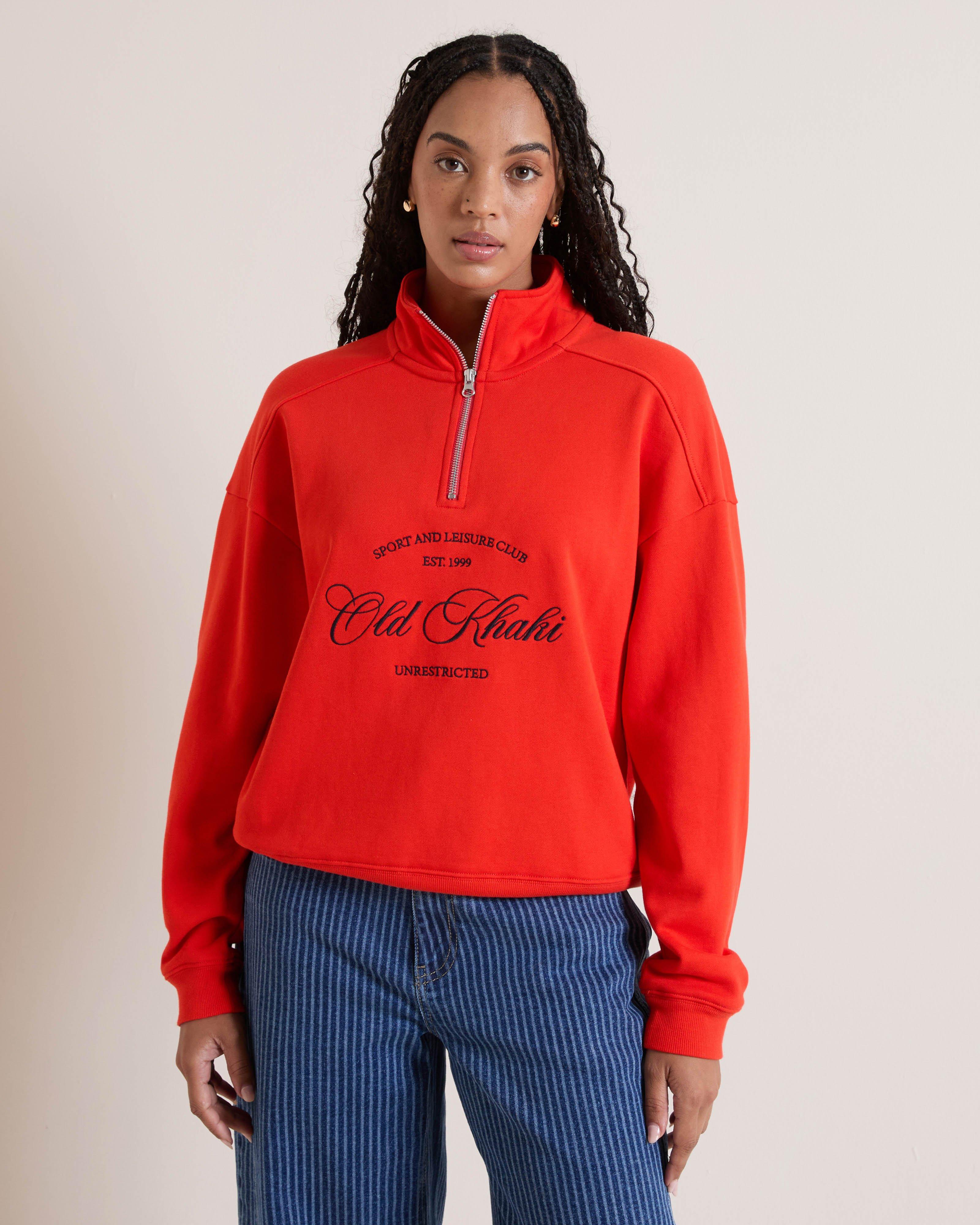Women's Deedee Zip Sweat Top | Old Khaki