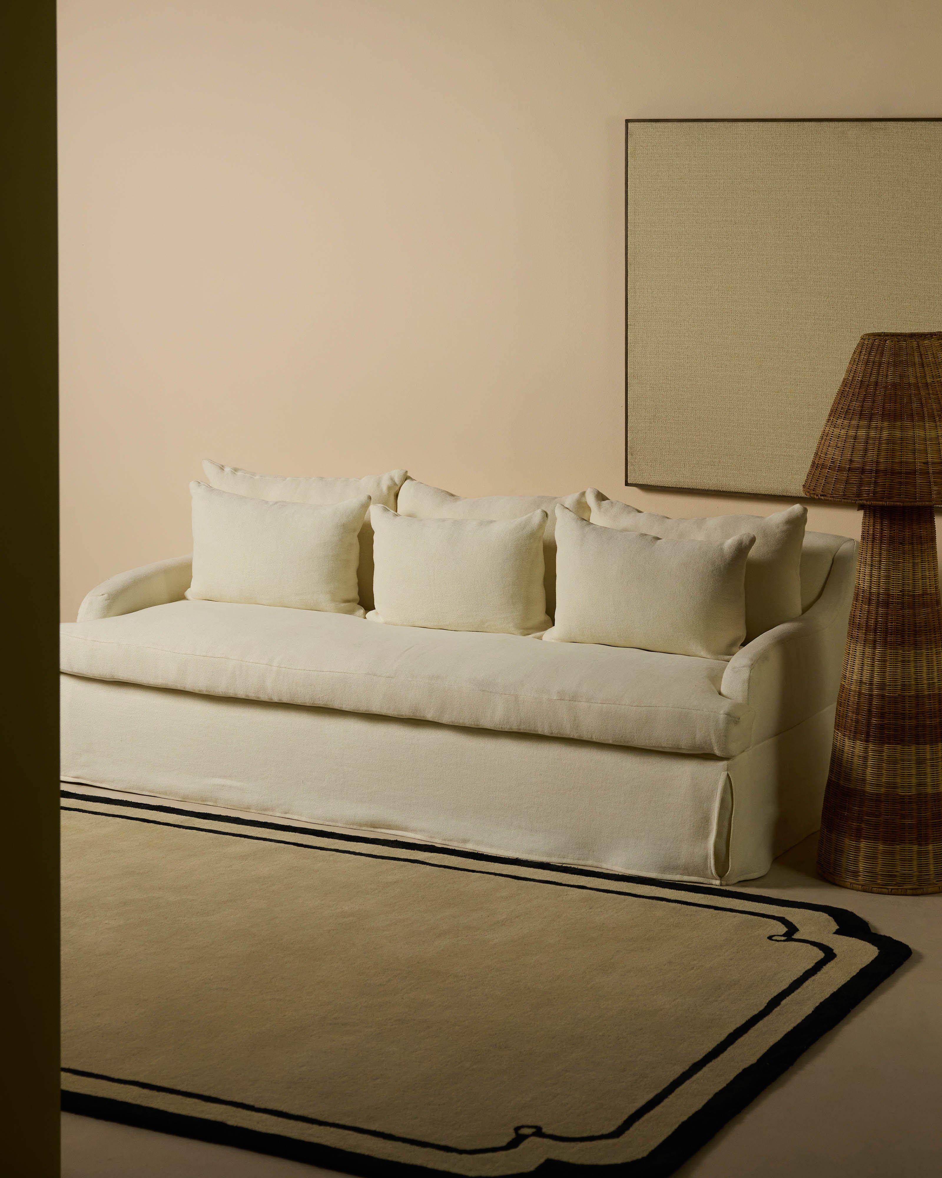  Charlotte Jute 3-Seater Couch -  Milk