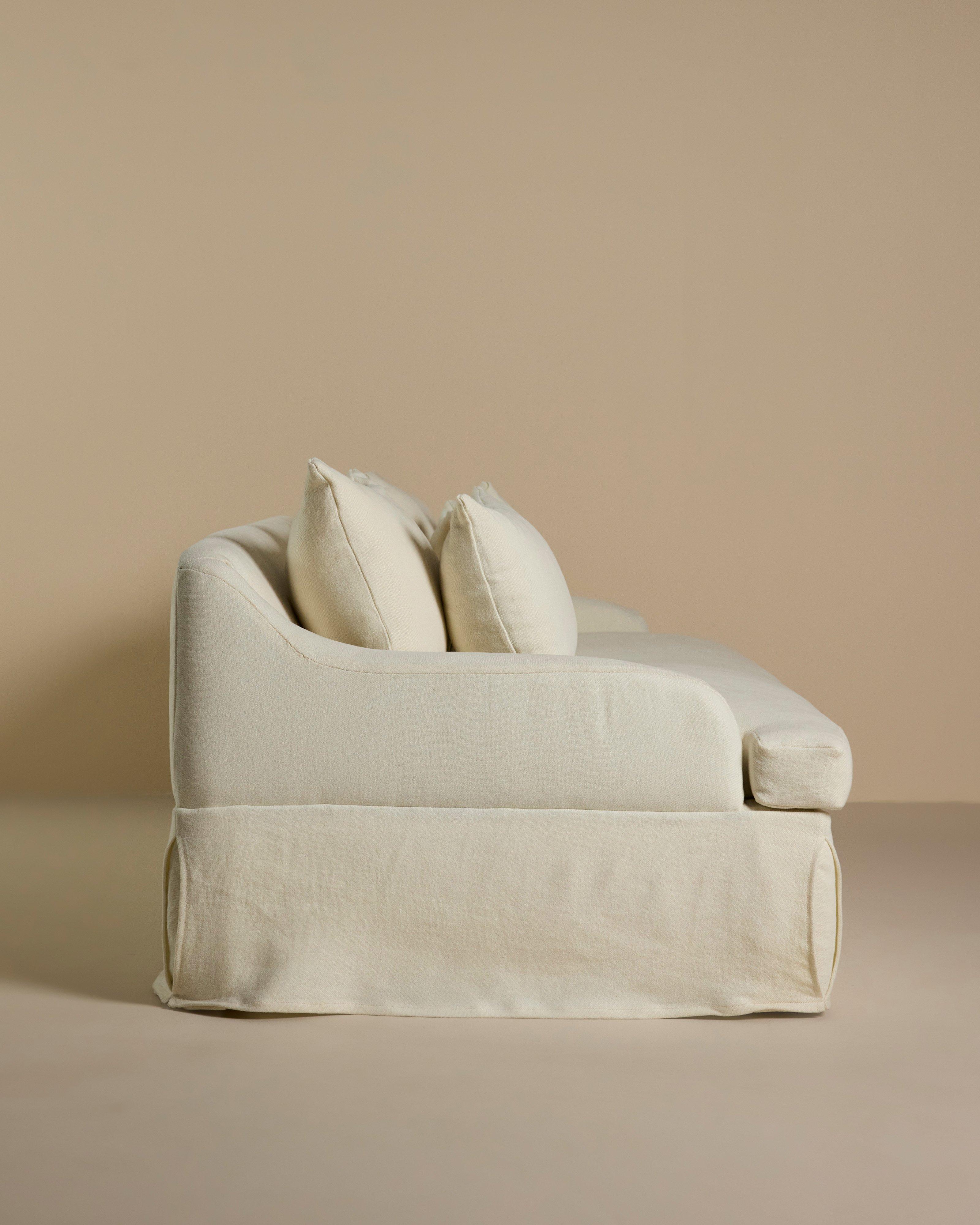  Charlotte Jute 3-Seater Couch -  Milk