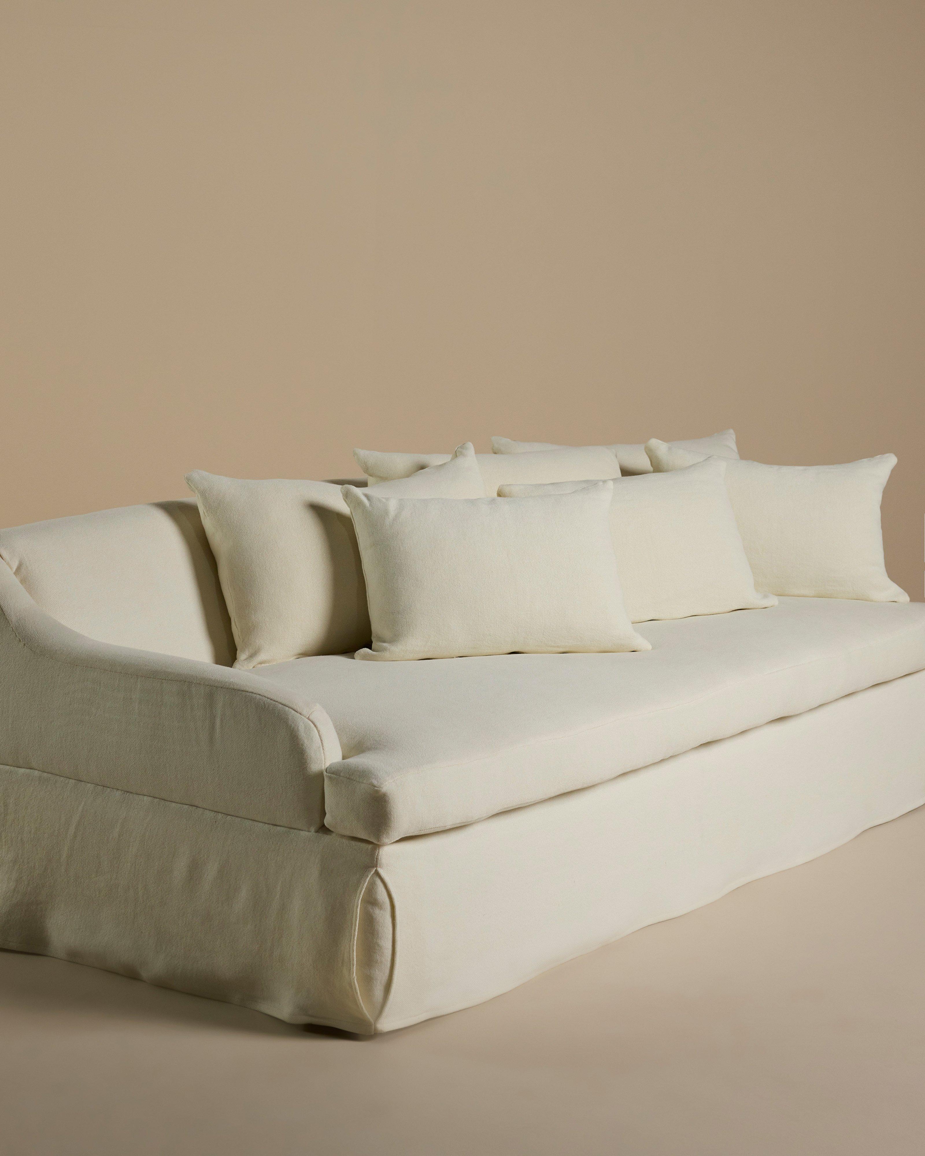  Charlotte Jute 3-Seater Couch -  Milk