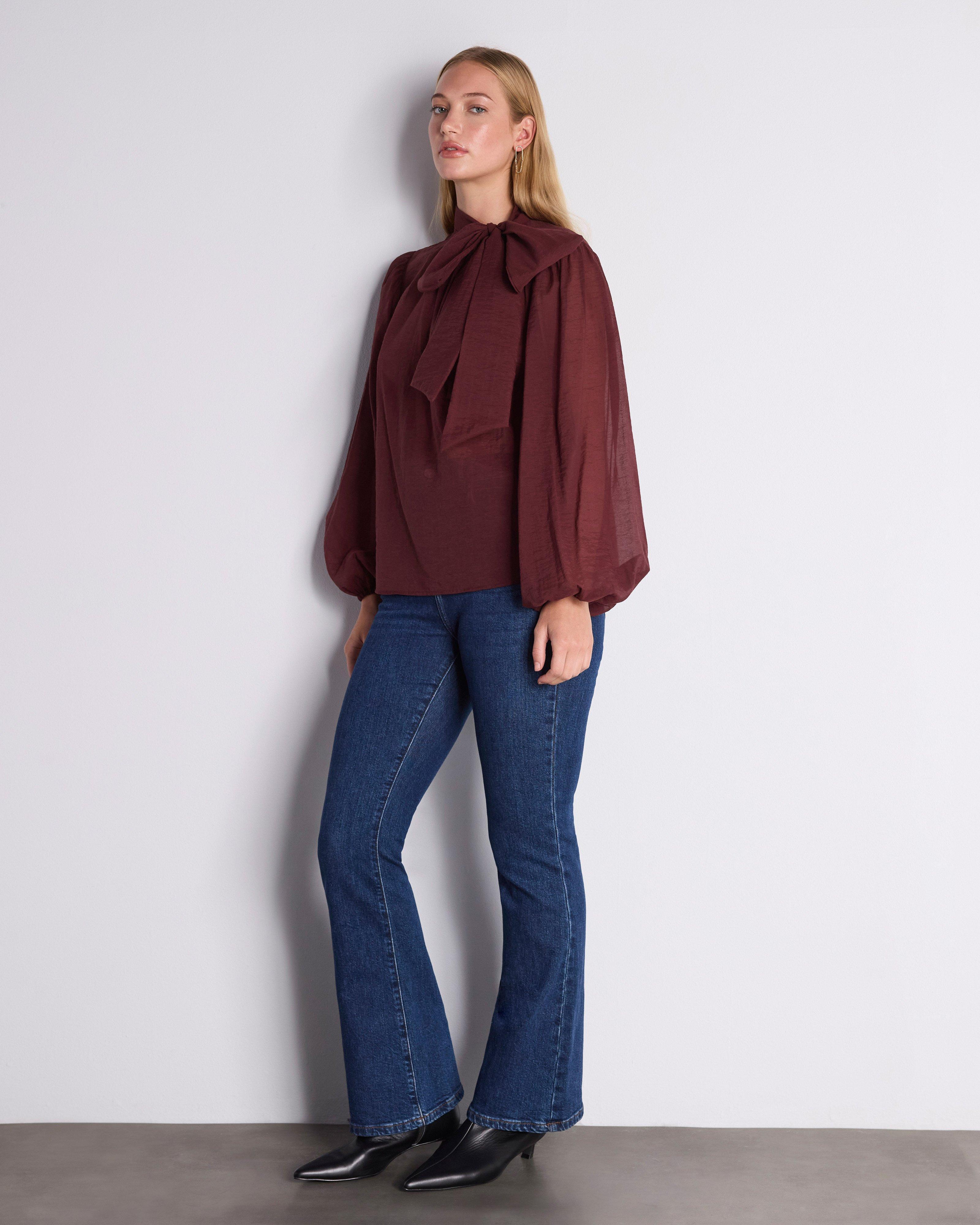  Benitah Kitty Bow Blouse -  Burgundy