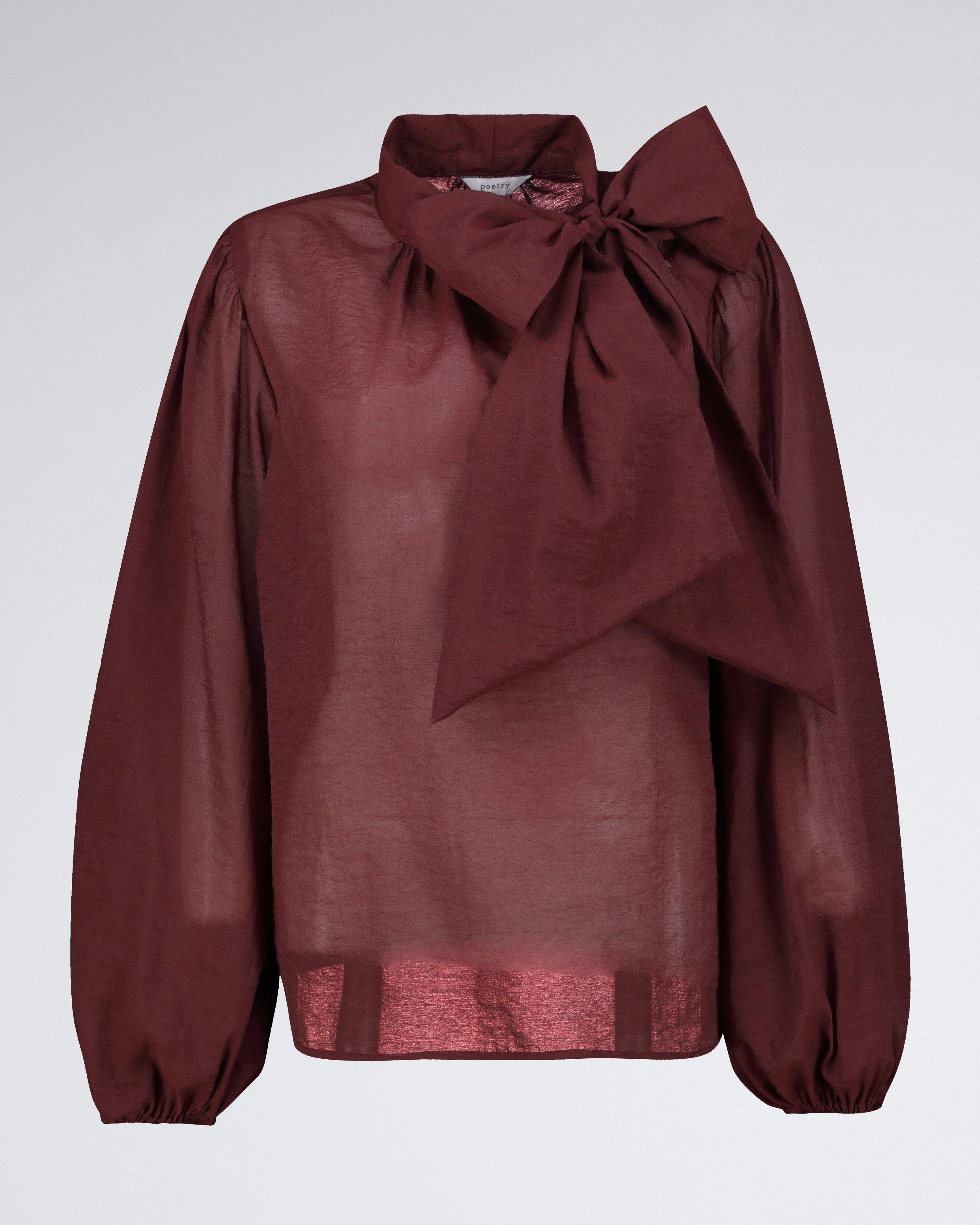  Benitah Kitty Bow Blouse -  Burgundy
