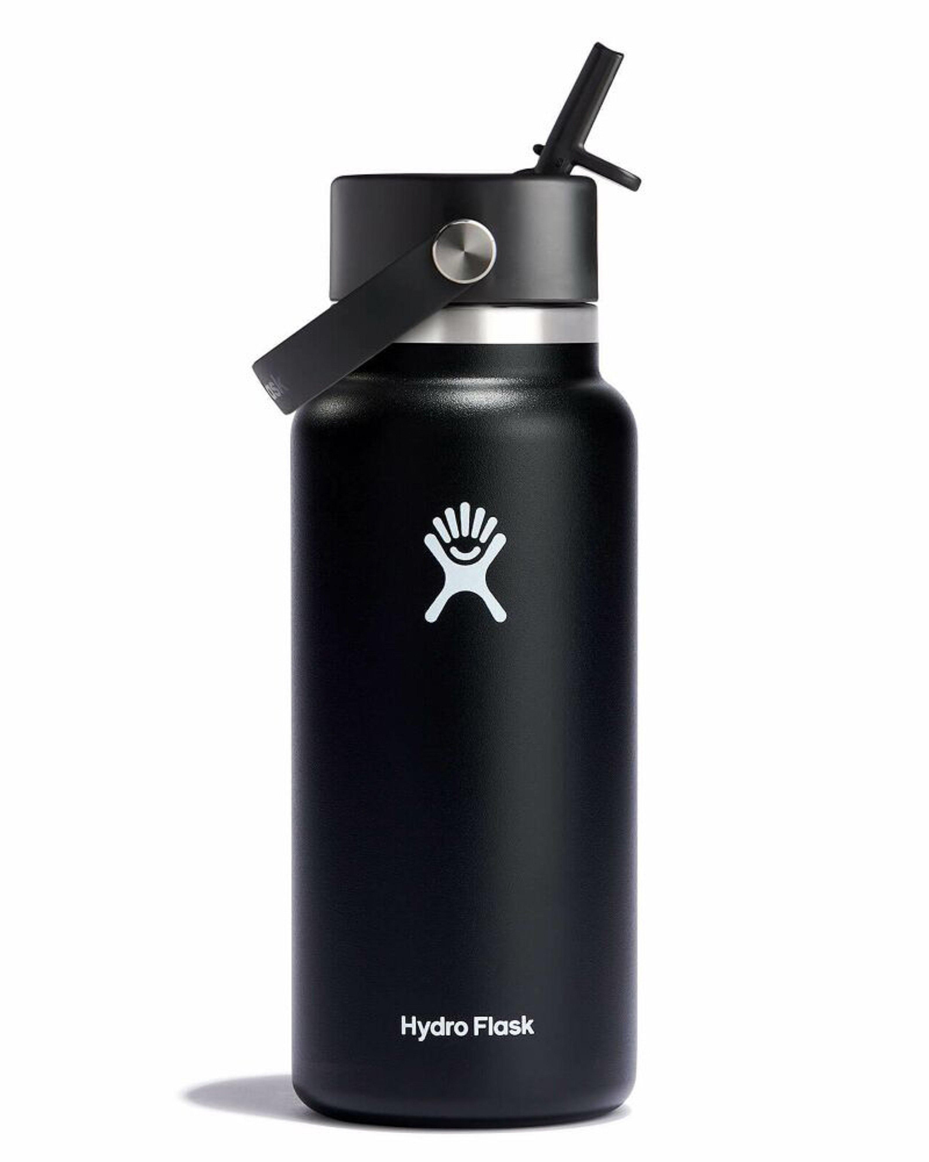 Hydro 946ml Flask Wide Mouth With Straw Cap Bottle -  Black