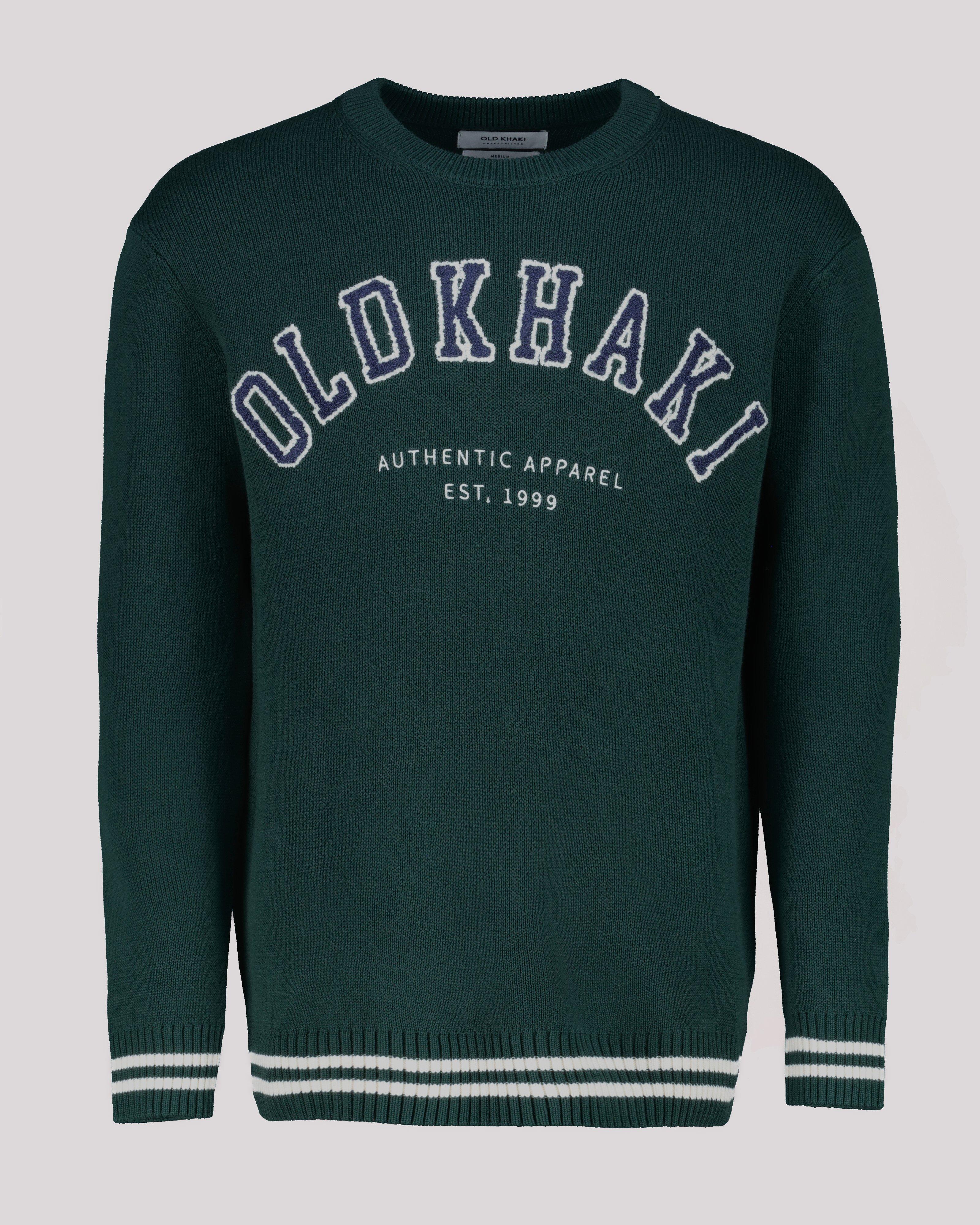 Men's Brad Jacquard Crew Neck Jersey | Old Khaki