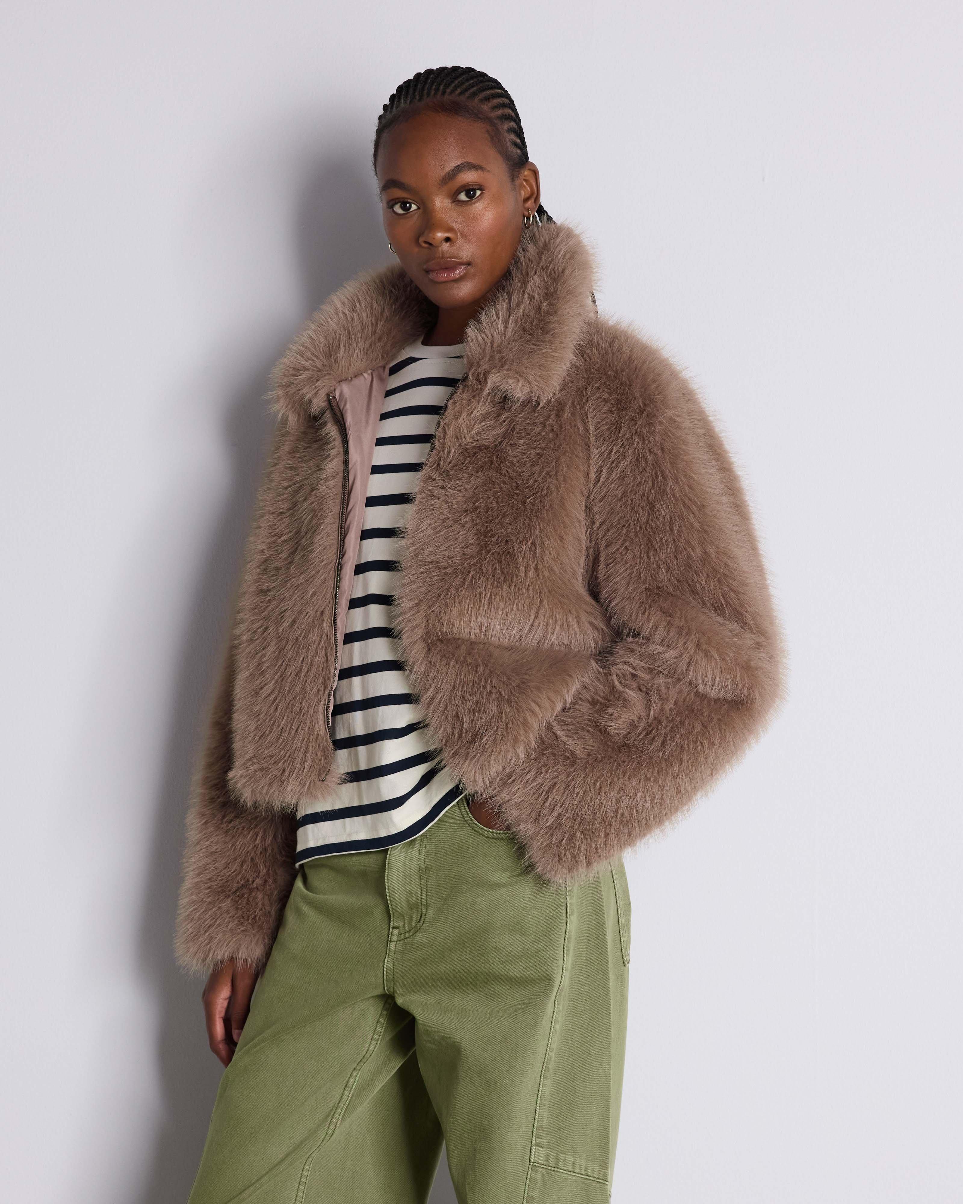  Alva Faux-Fur Jacket -  Chocolate