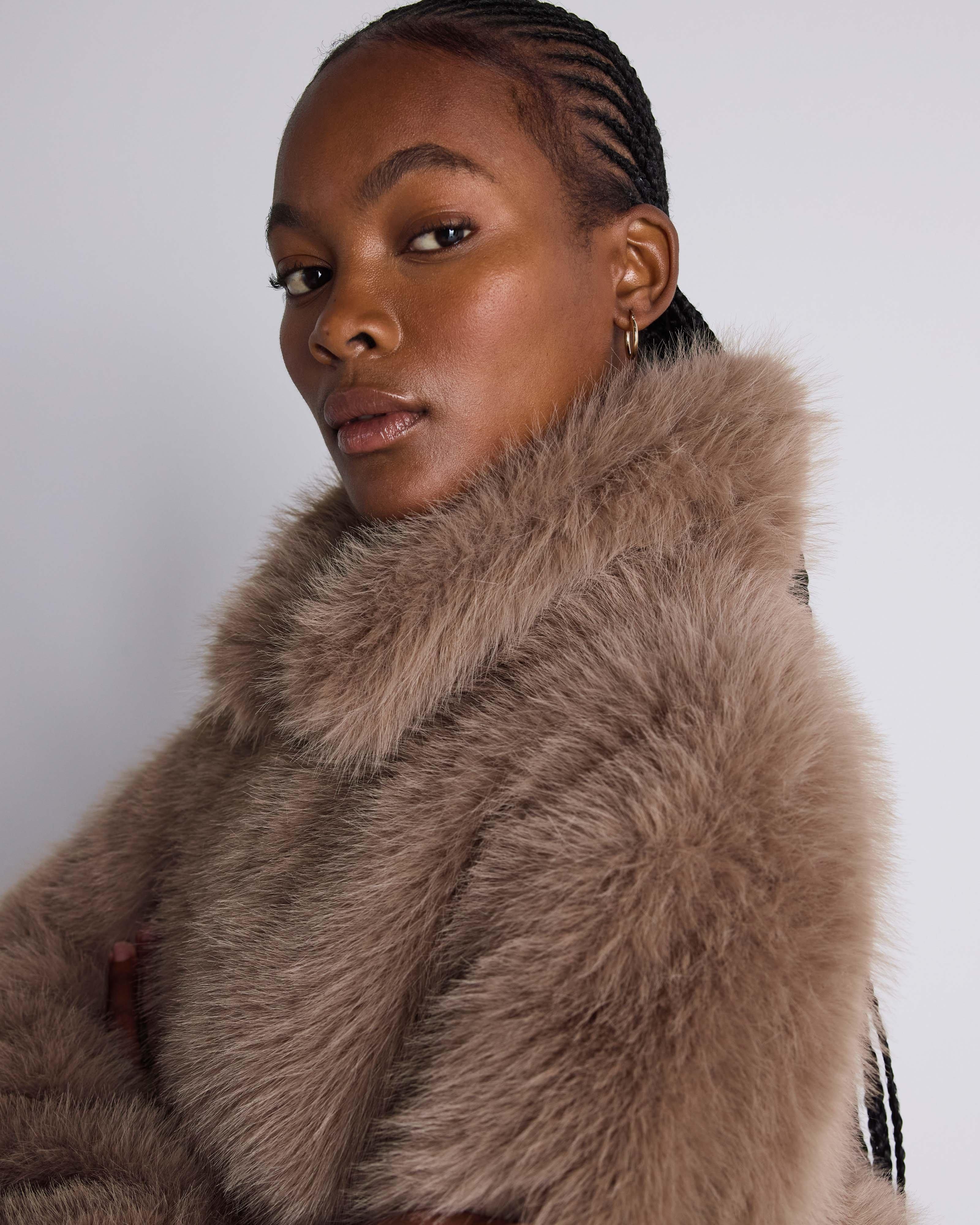  Alva Faux-Fur Jacket -  Oatmeal