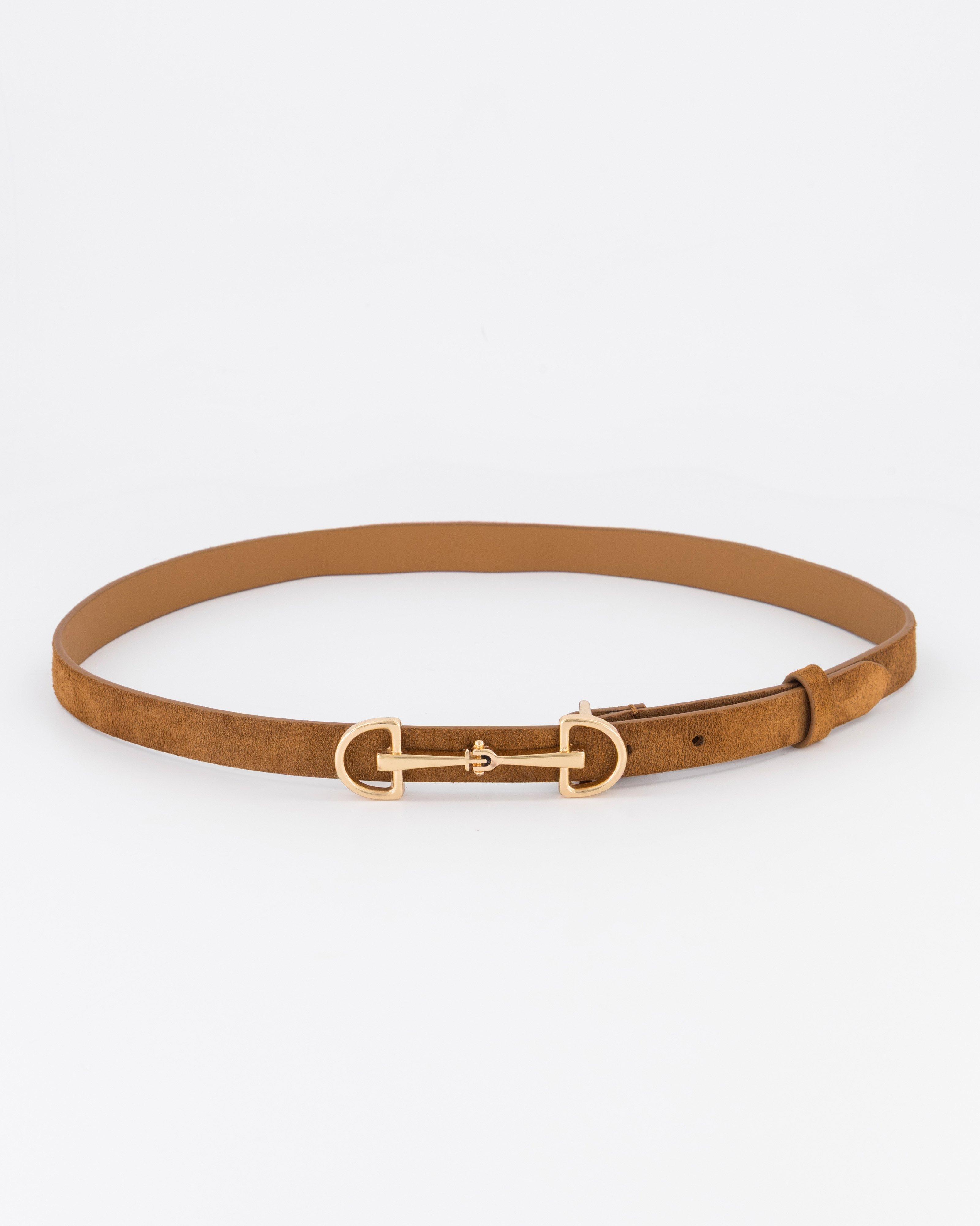  Kinslee Suede Leather Belt -  Brown