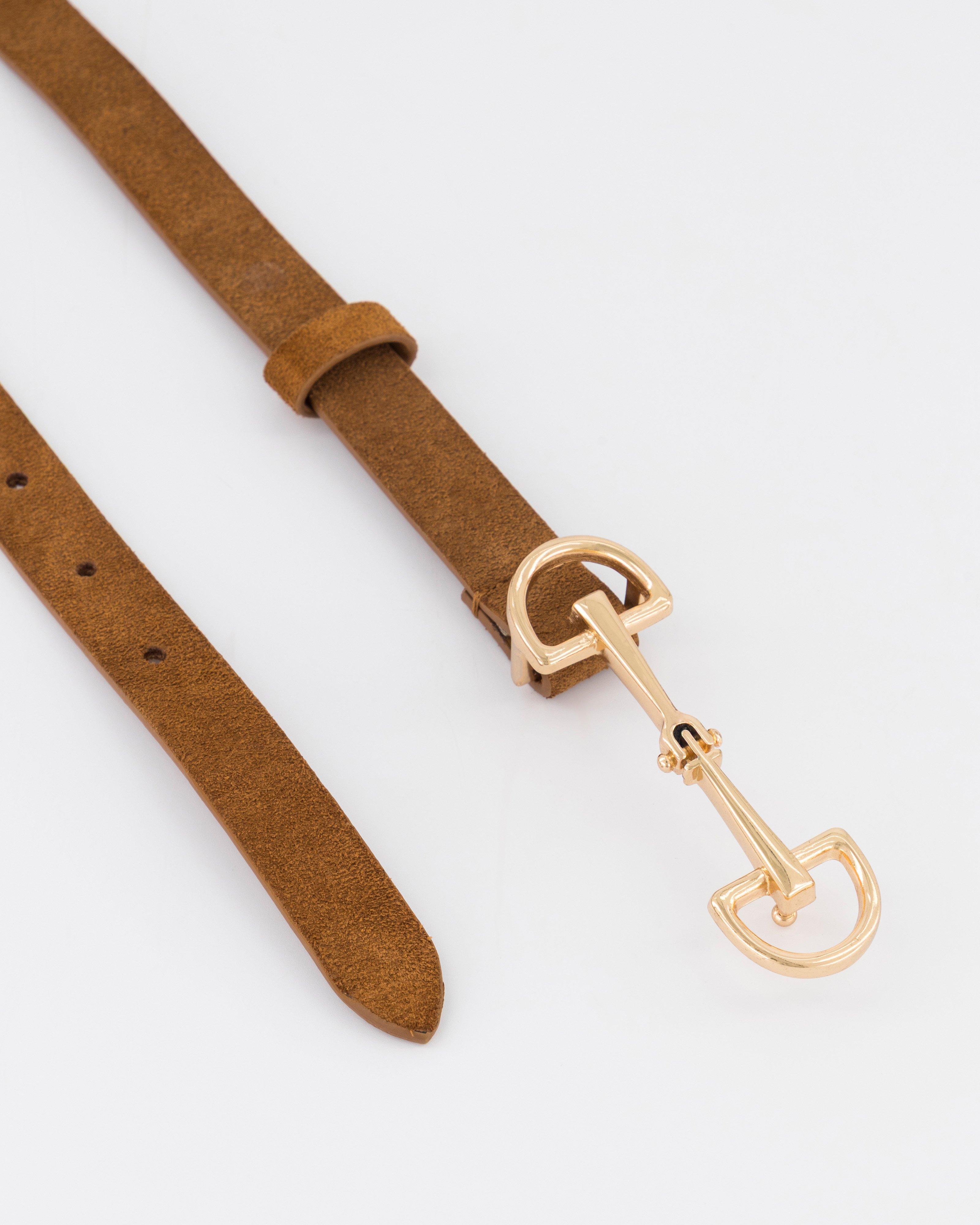  Kinslee Suede Leather Belt -  Brown