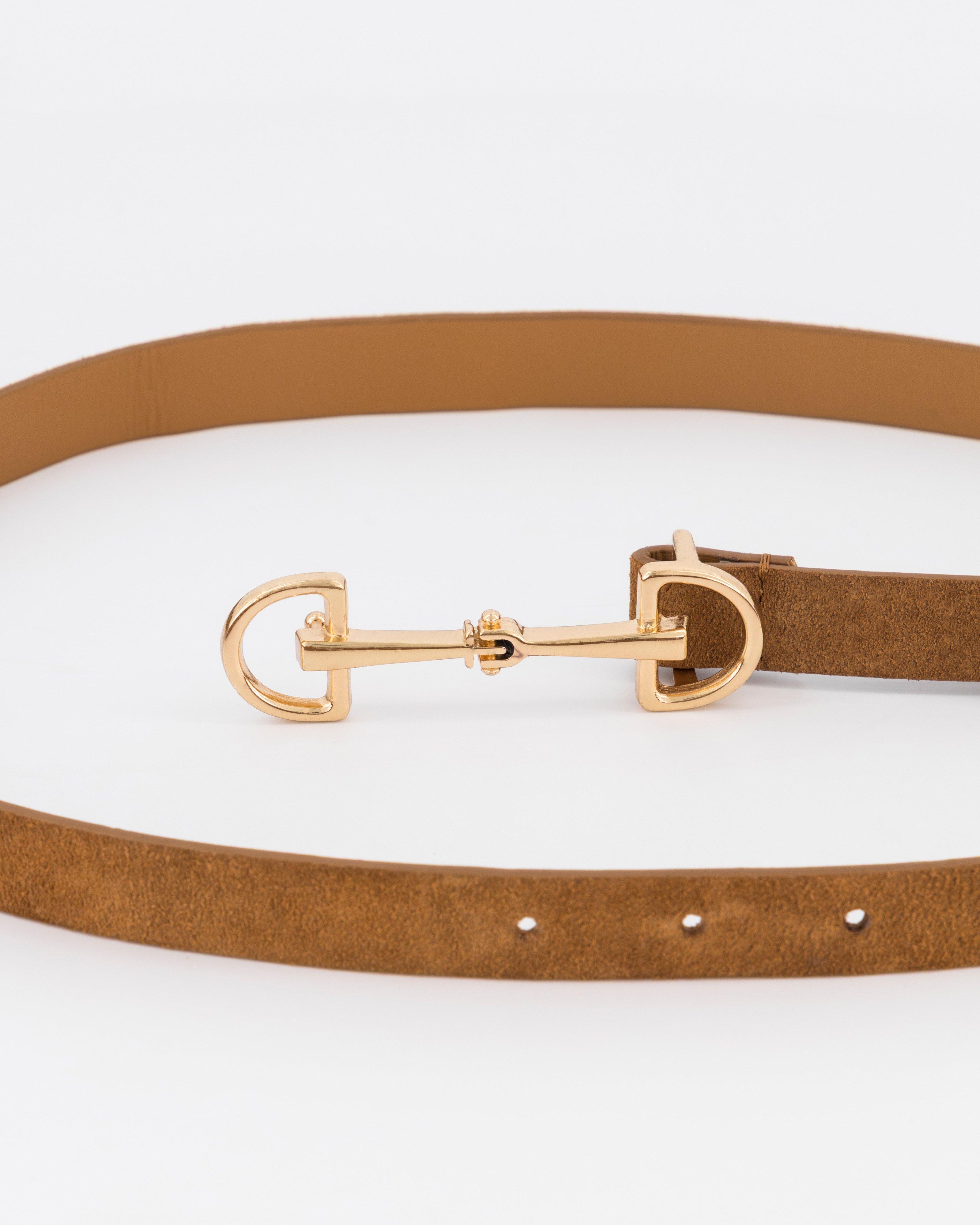  Kinslee Suede Leather Belt -  Brown