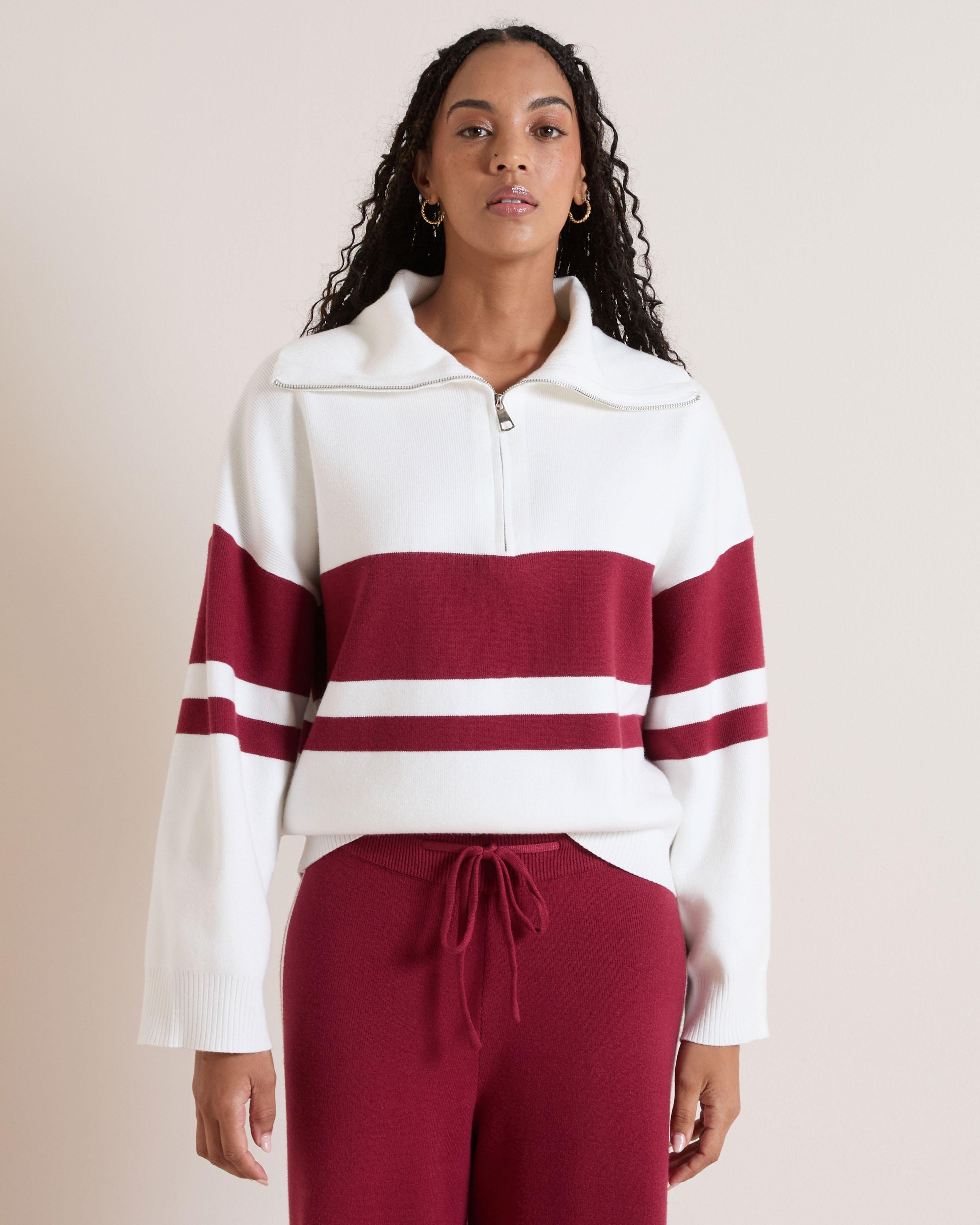 Women's Kenzie Striped Sweat Top | Old Khaki