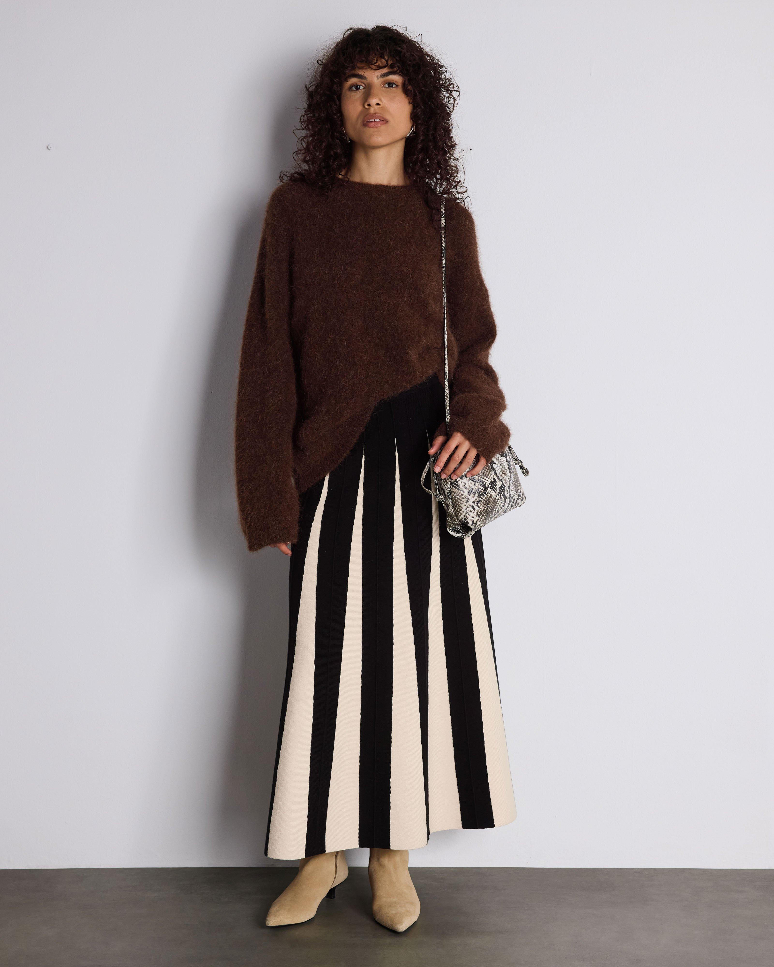  Averi Snake-Skin Satchel Bag  -  Milk