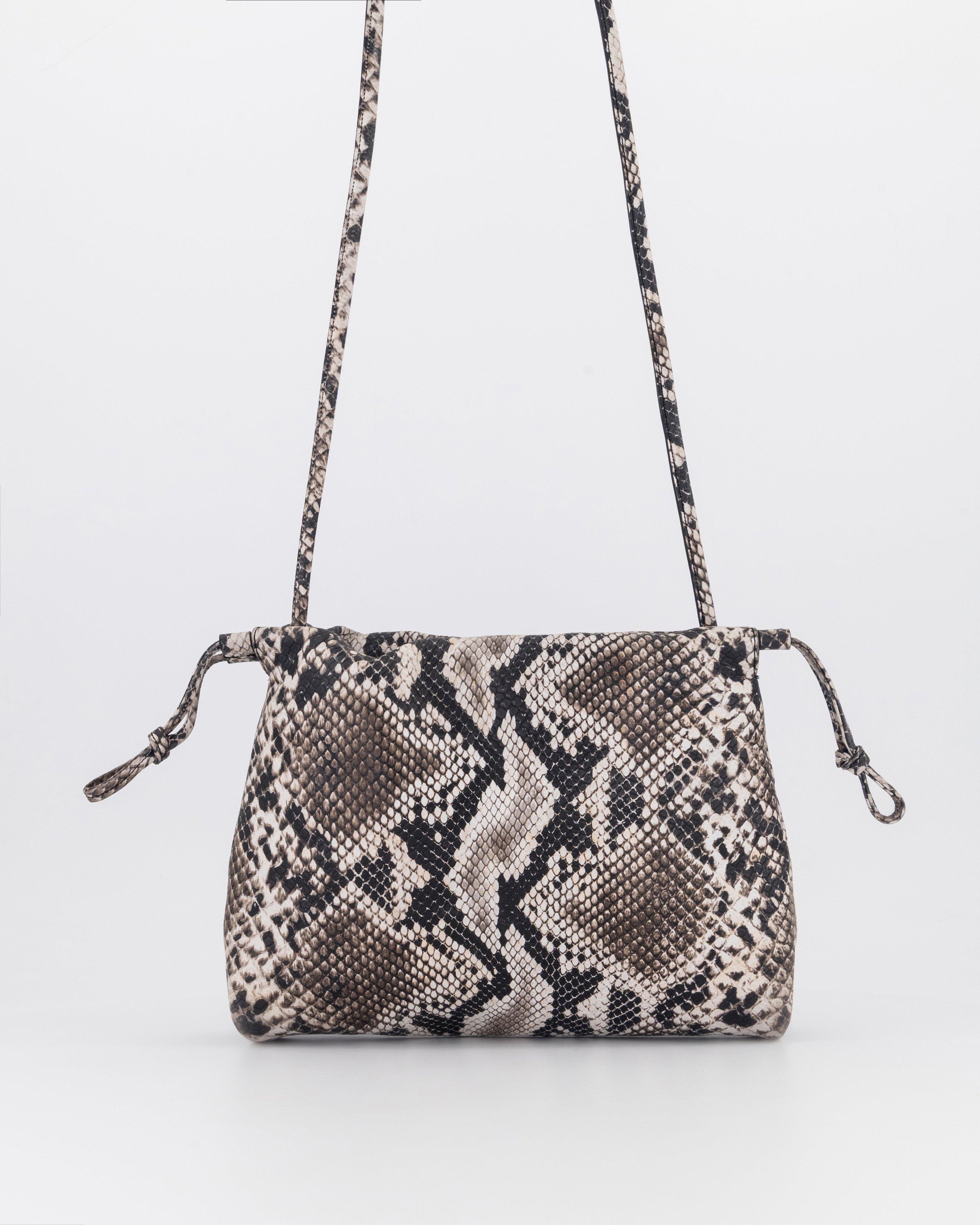  Averi Snake-Skin Satchel Bag  -  Milk