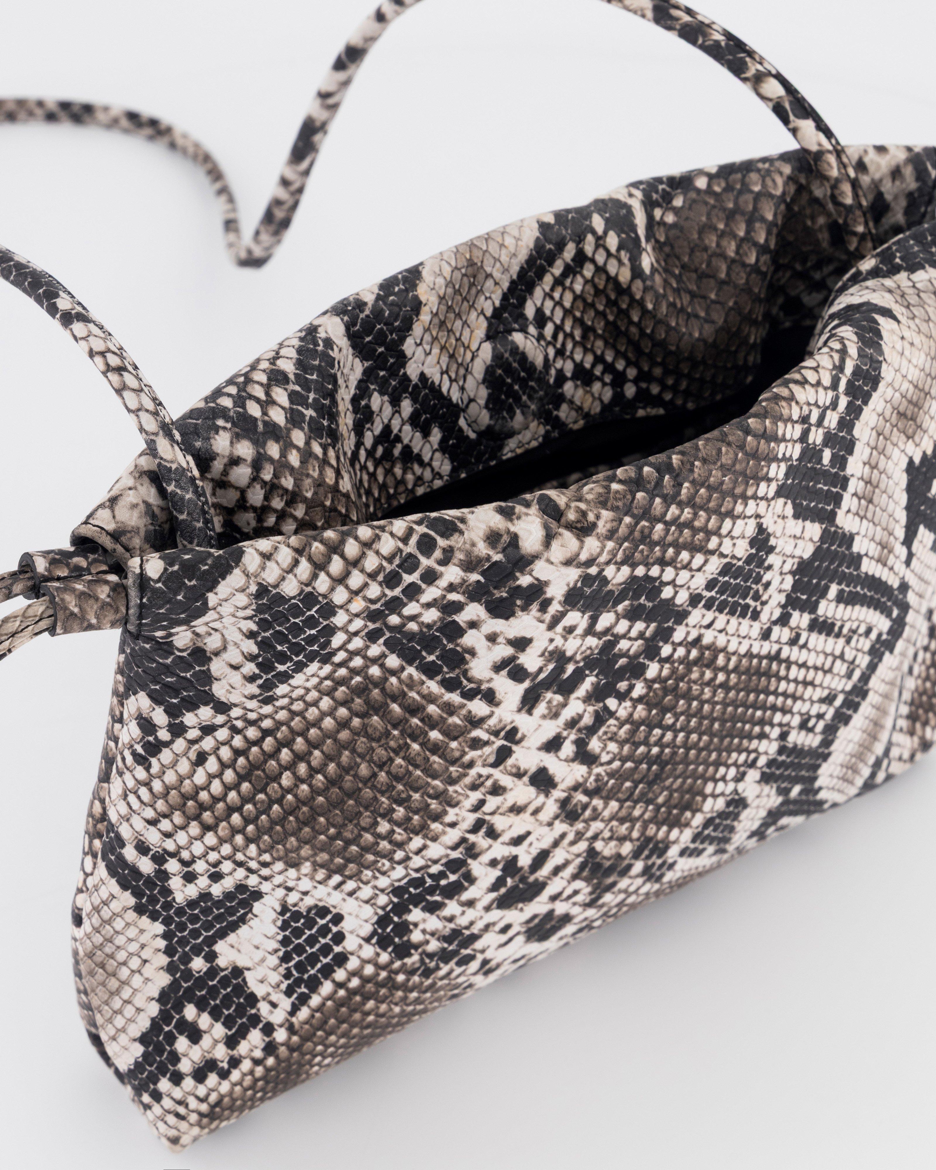  Averi Snake-Skin Satchel Bag  -  Milk