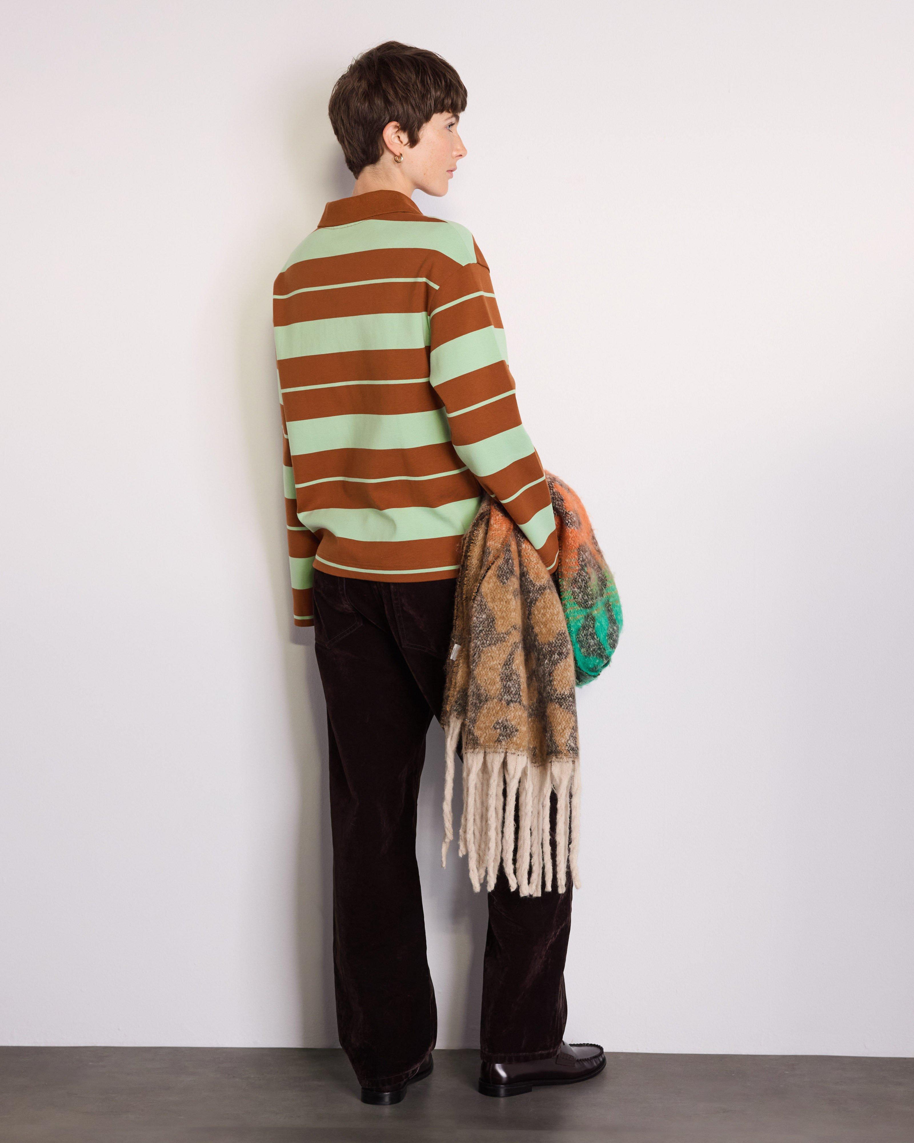 Adriana Long Sleeve Stripe Polo - Poetry Clothing Store