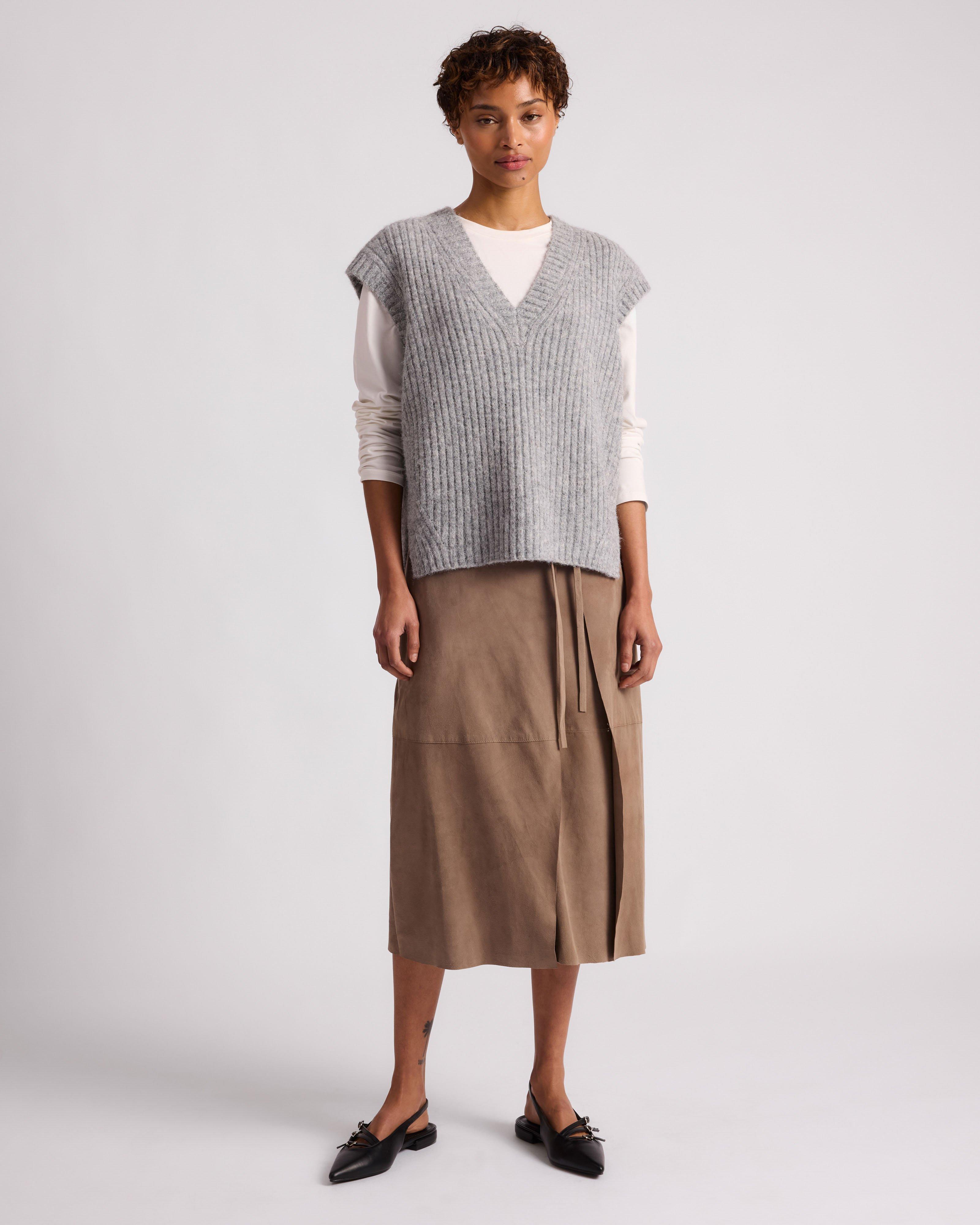 Terry Suede Wrap Skirt - Poetry Clothing Store