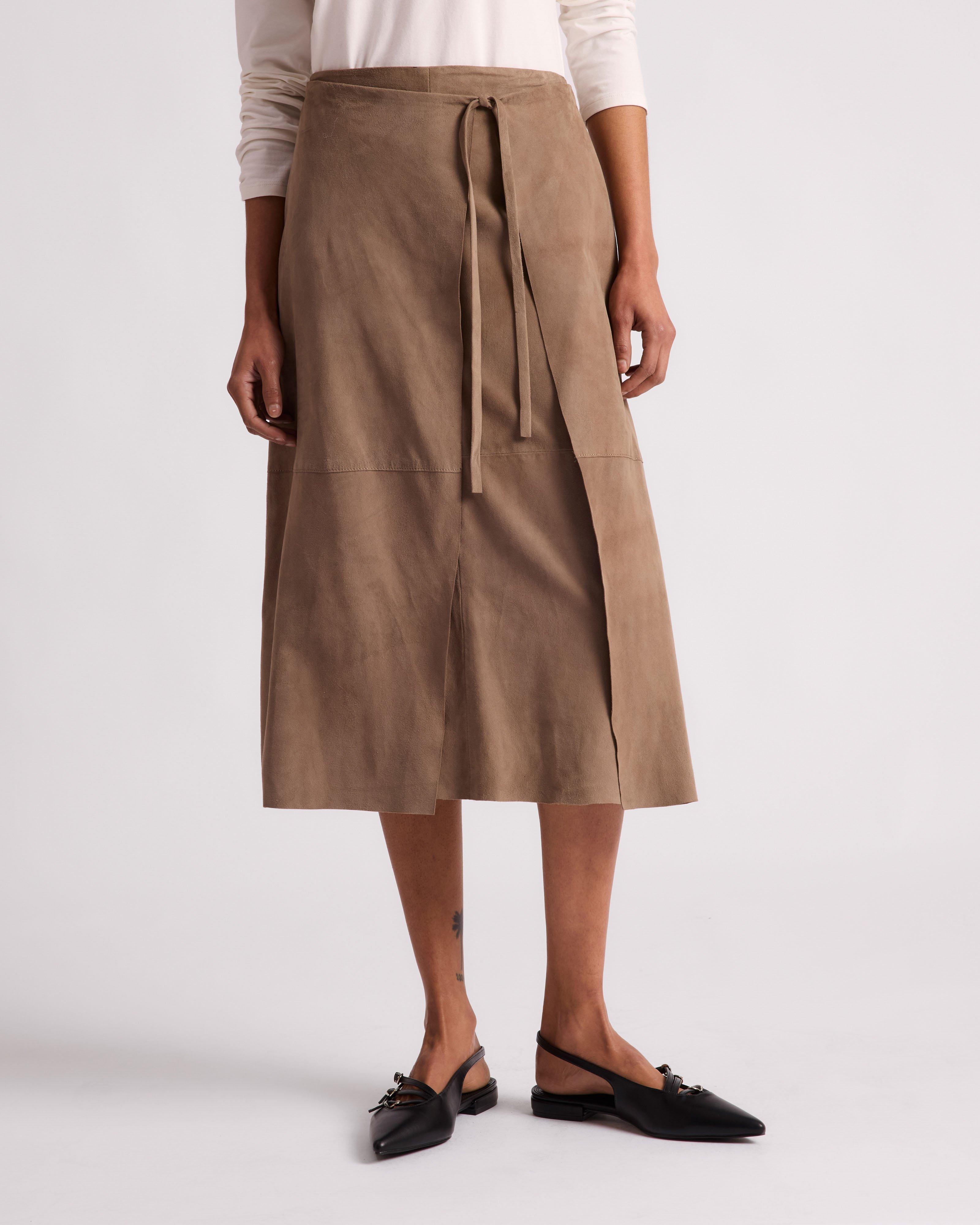 Terry Suede Wrap Skirt - Poetry Clothing Store