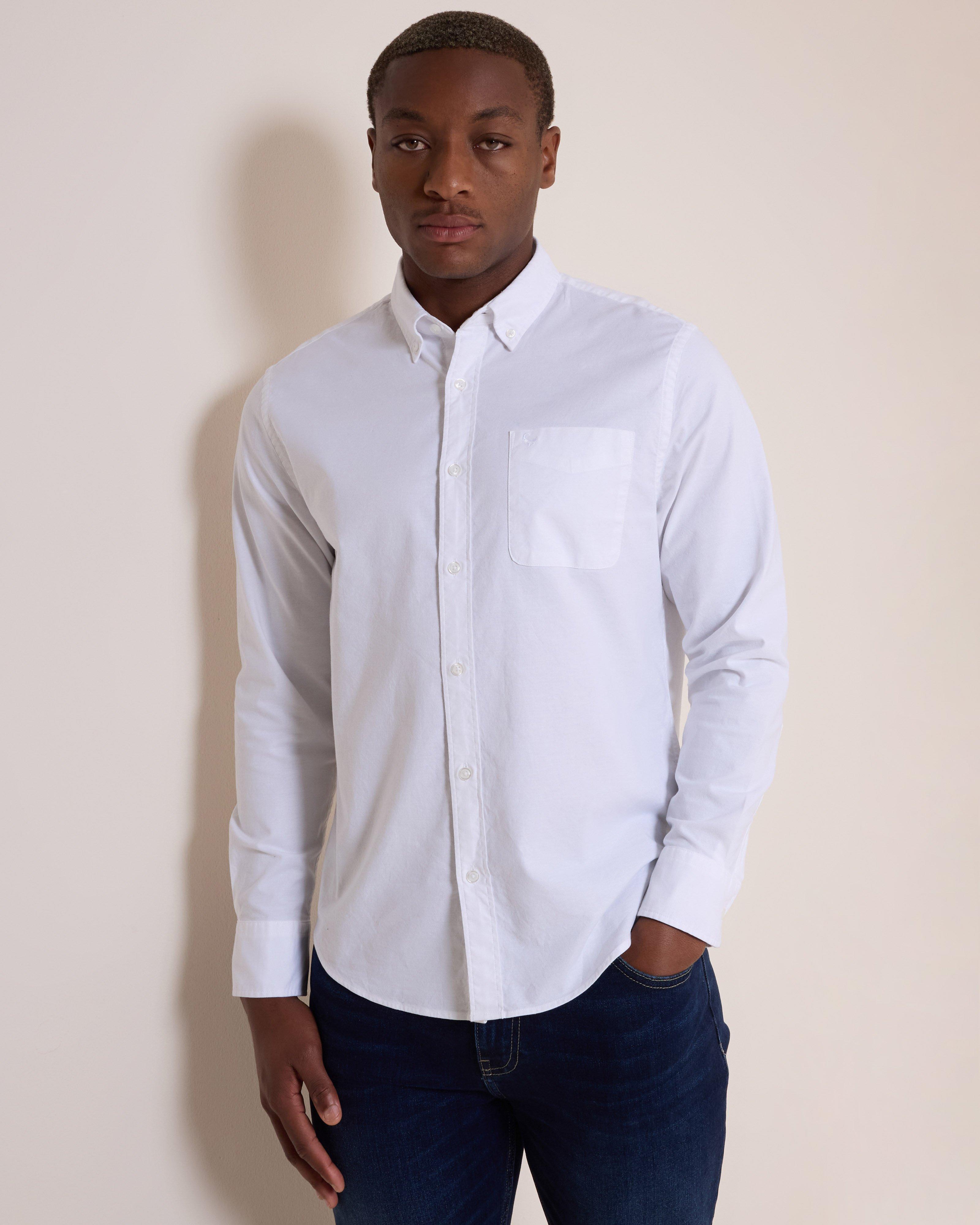 Men's William Stretch Oxford Shirt - White - Old Khaki