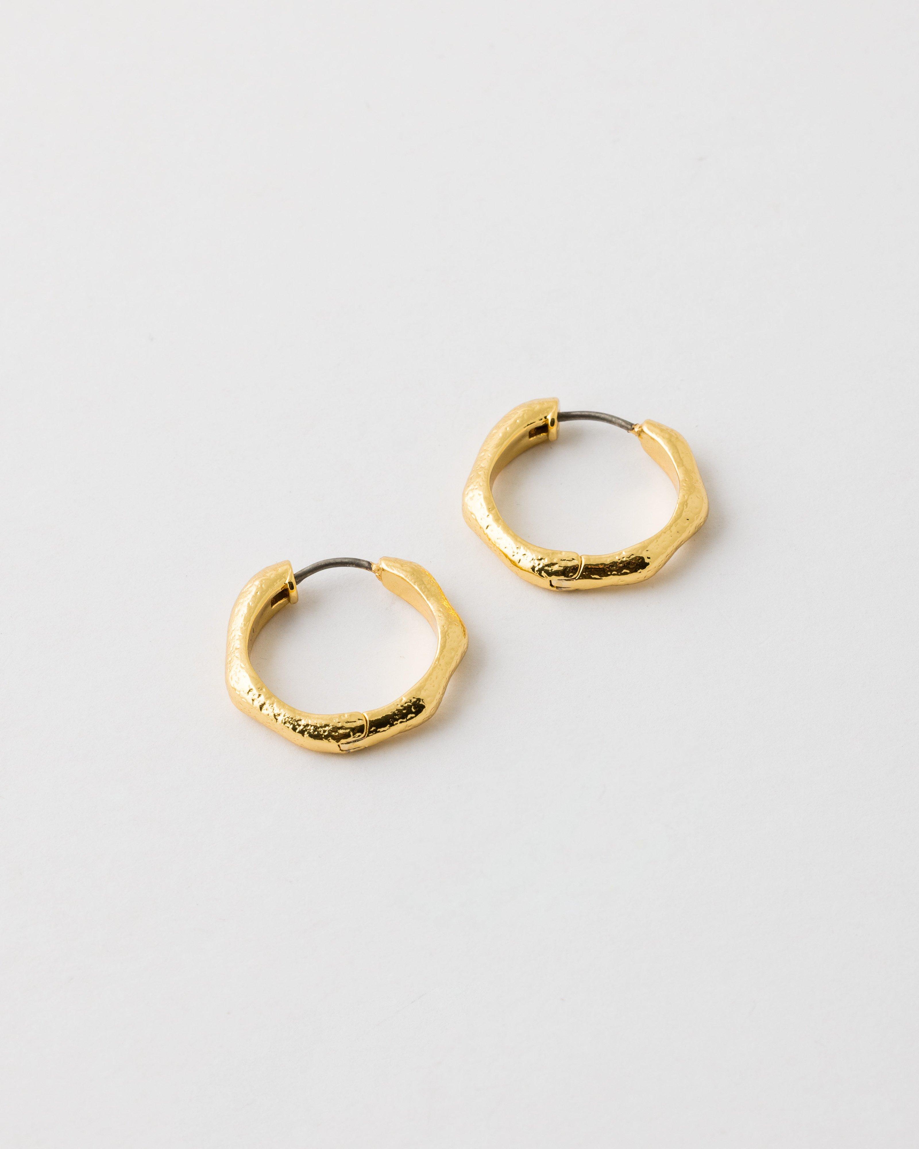 Brass Gold Plated Senna Huggie -  Gold
