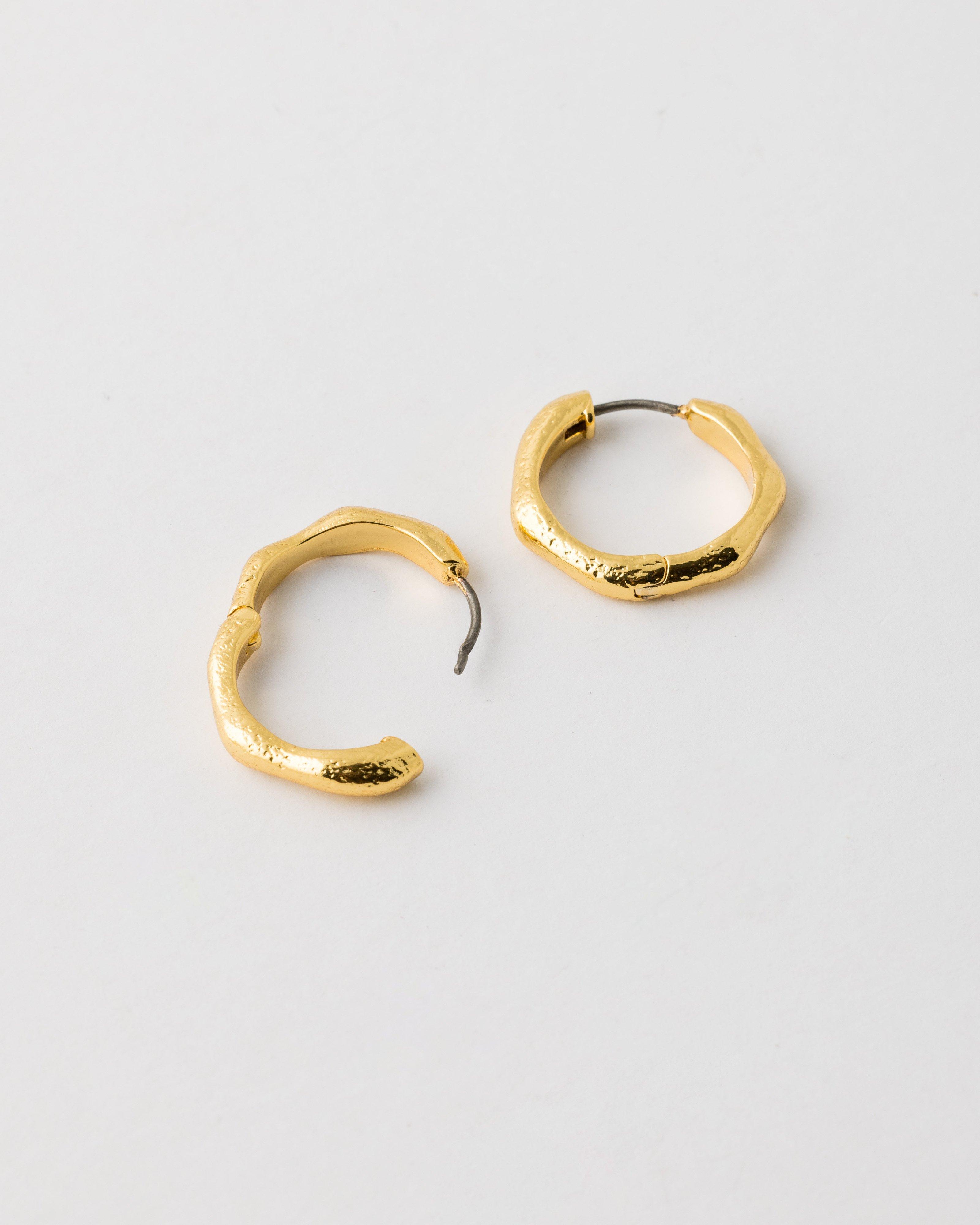  Brass Gold Plated Senna Huggie -  Gold