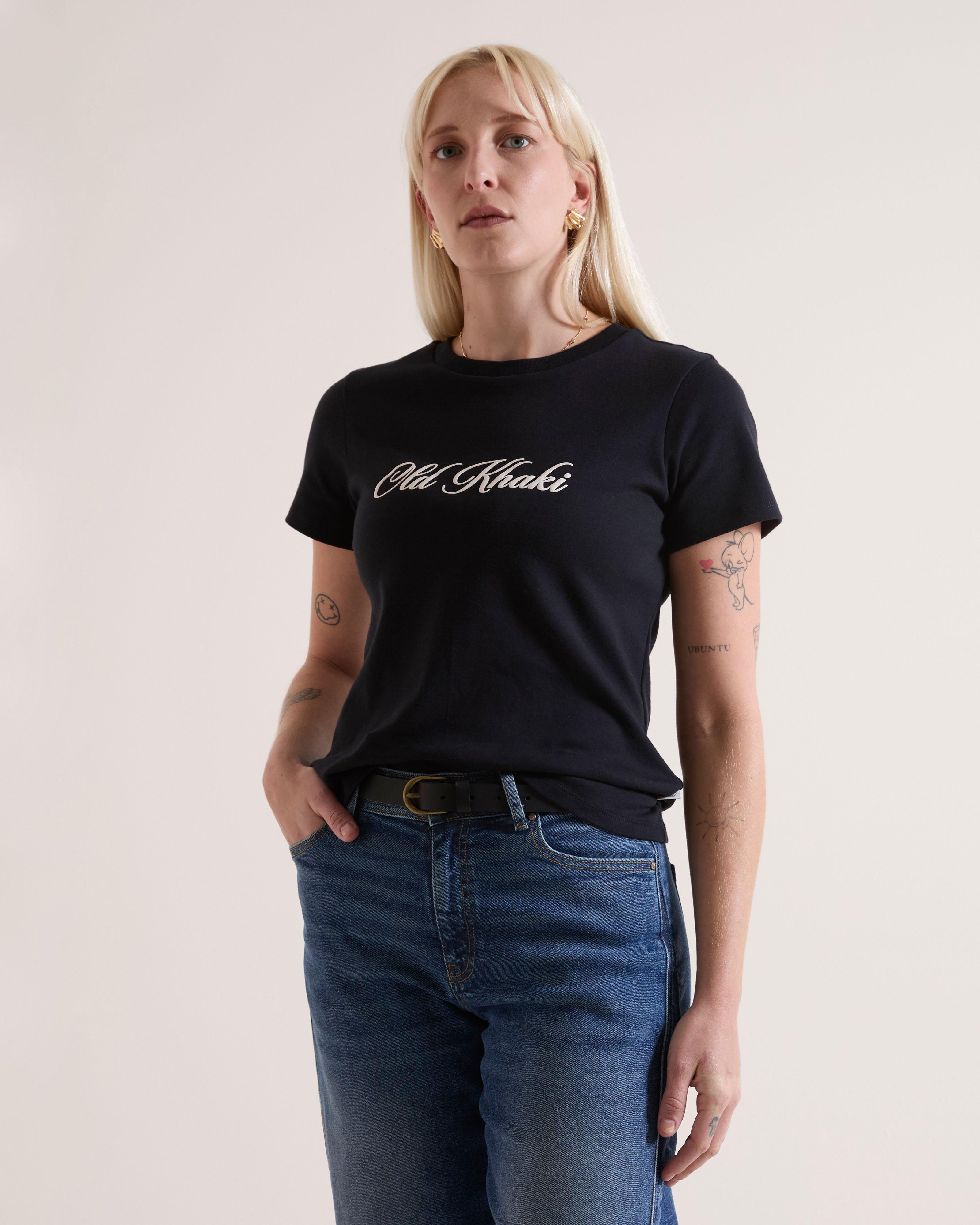 トップス MAZZ t-shirt black/white Women's Mazz T-Shirt - Black - Old Khaki