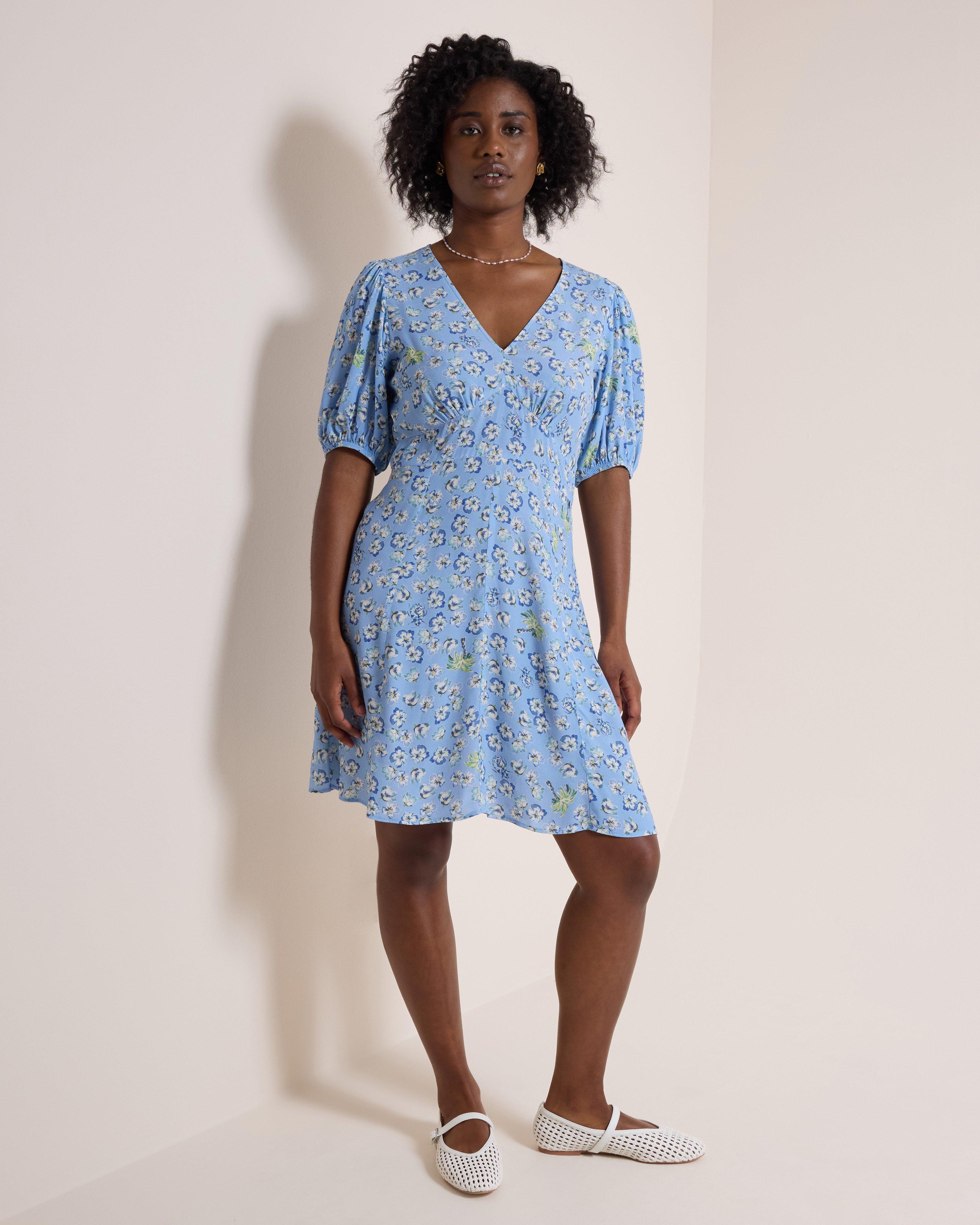 tunic dress blue Women's Rumi - Light datenightcollection Rehearsal Dinner Dresses for Color:Moody Orchid Scalloped hem