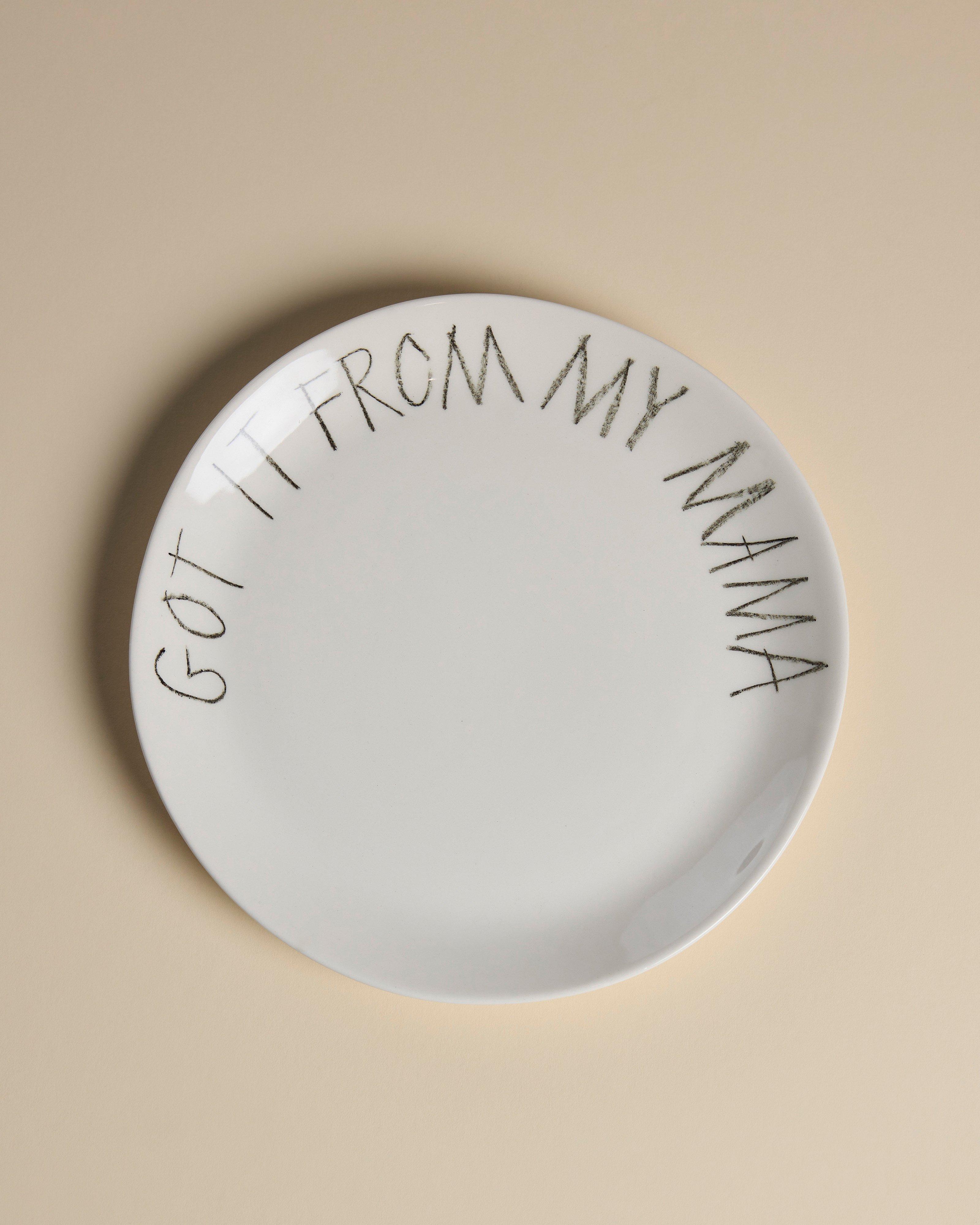 "Got It From My Mama" Side Plate -  White