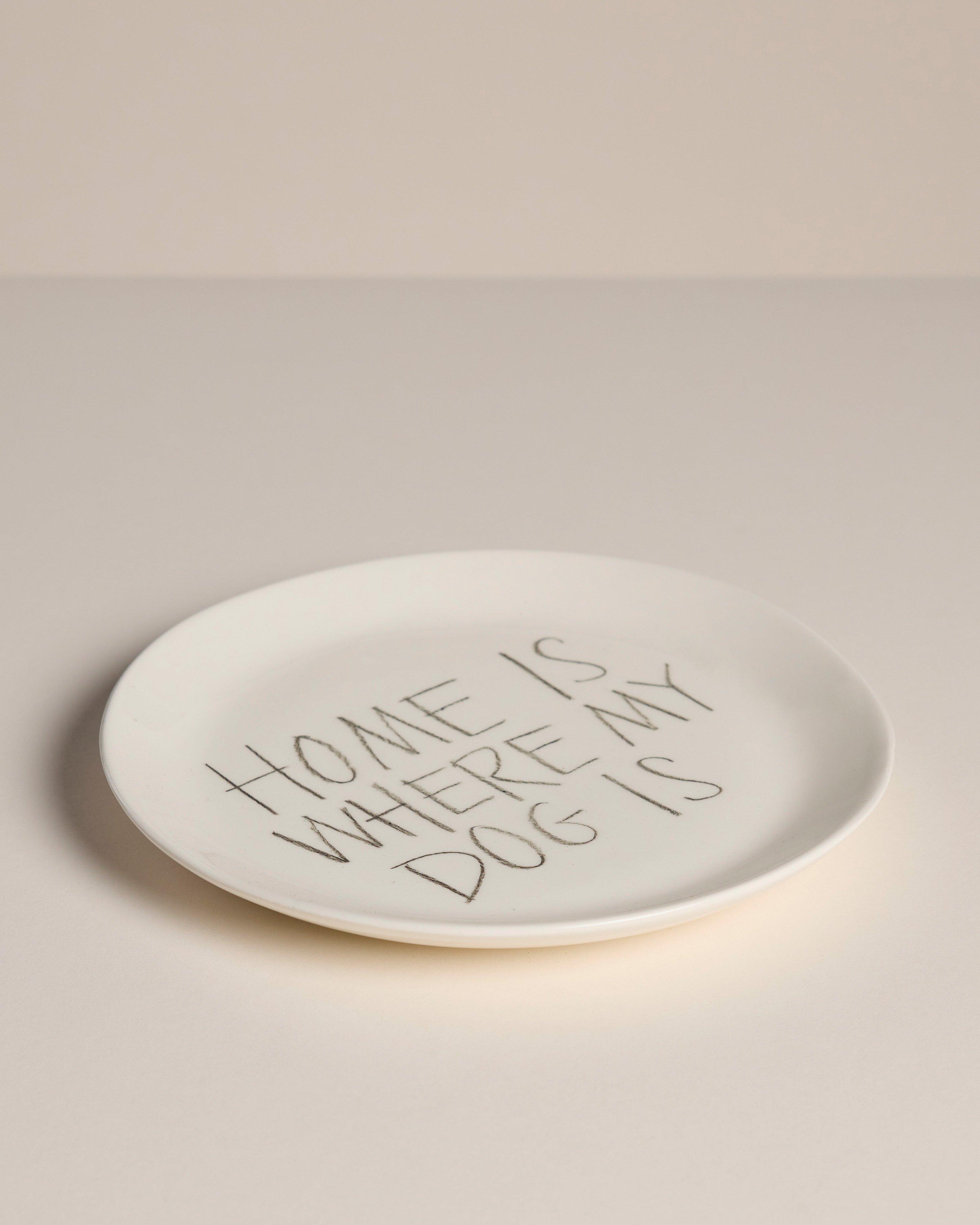 "Home Is Where My Dog Is" Side Plate -  White