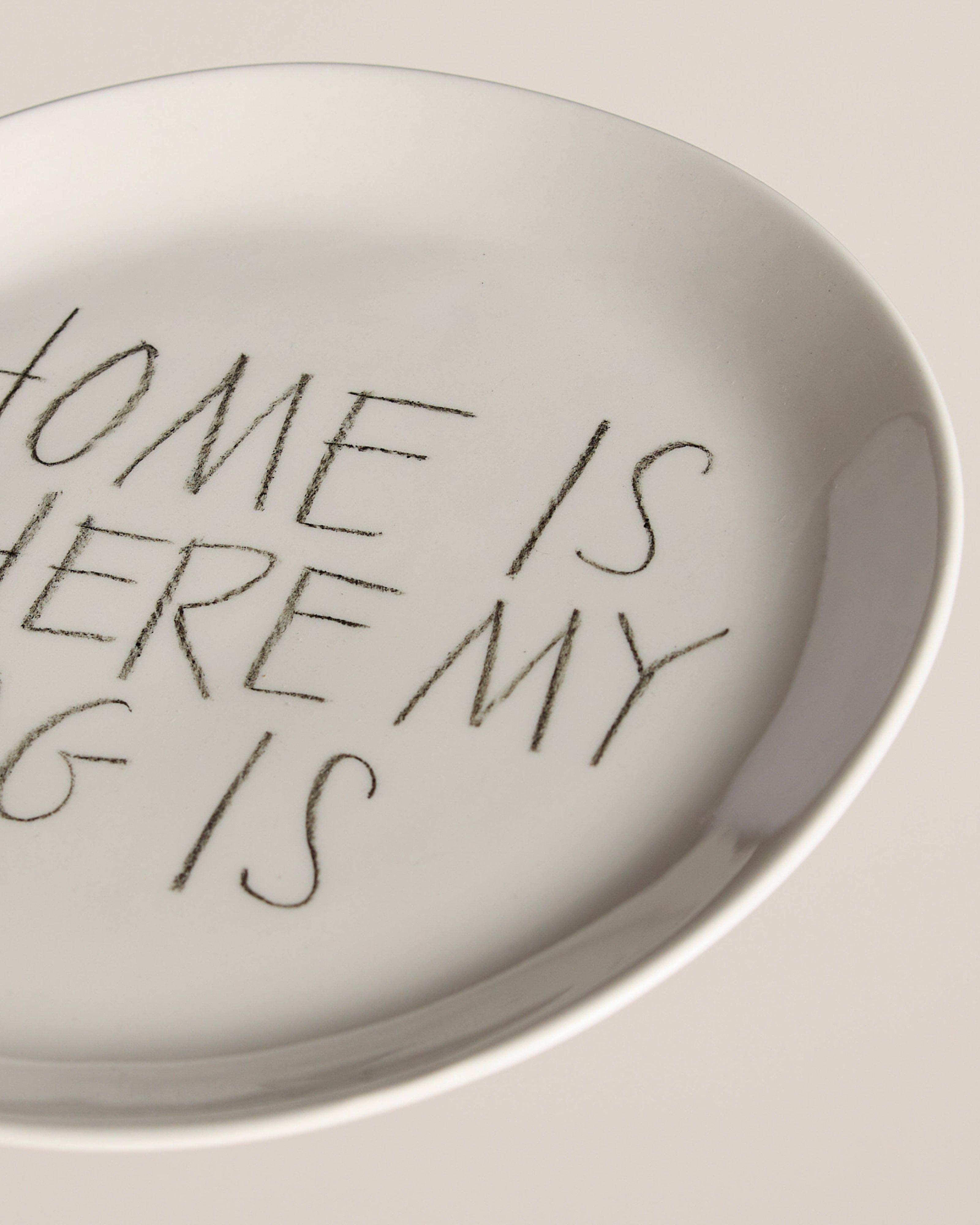 "Home Is Where My Dog Is" Side Plate -  White