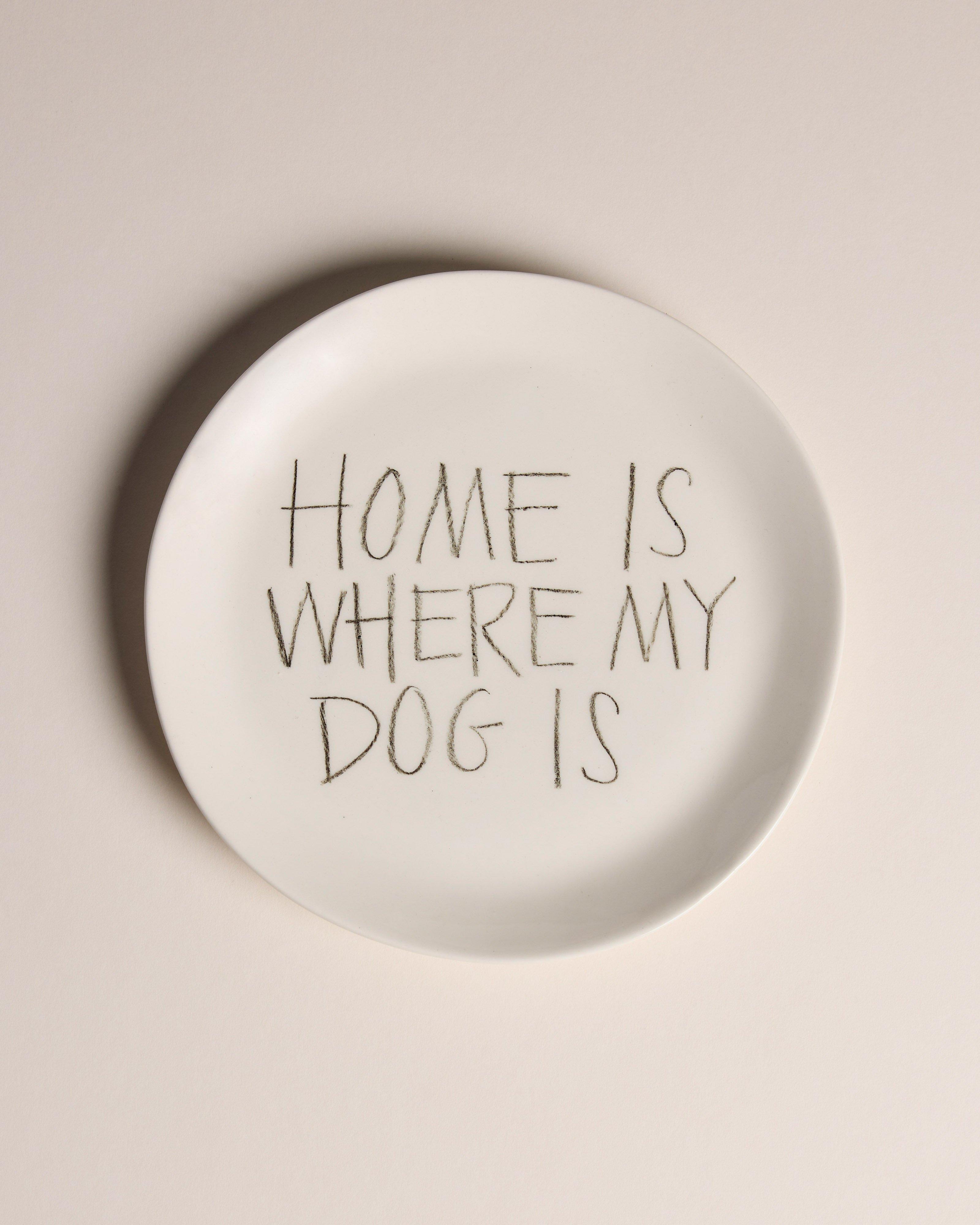 "Home Is Where My Dog Is" Side Plate -  White