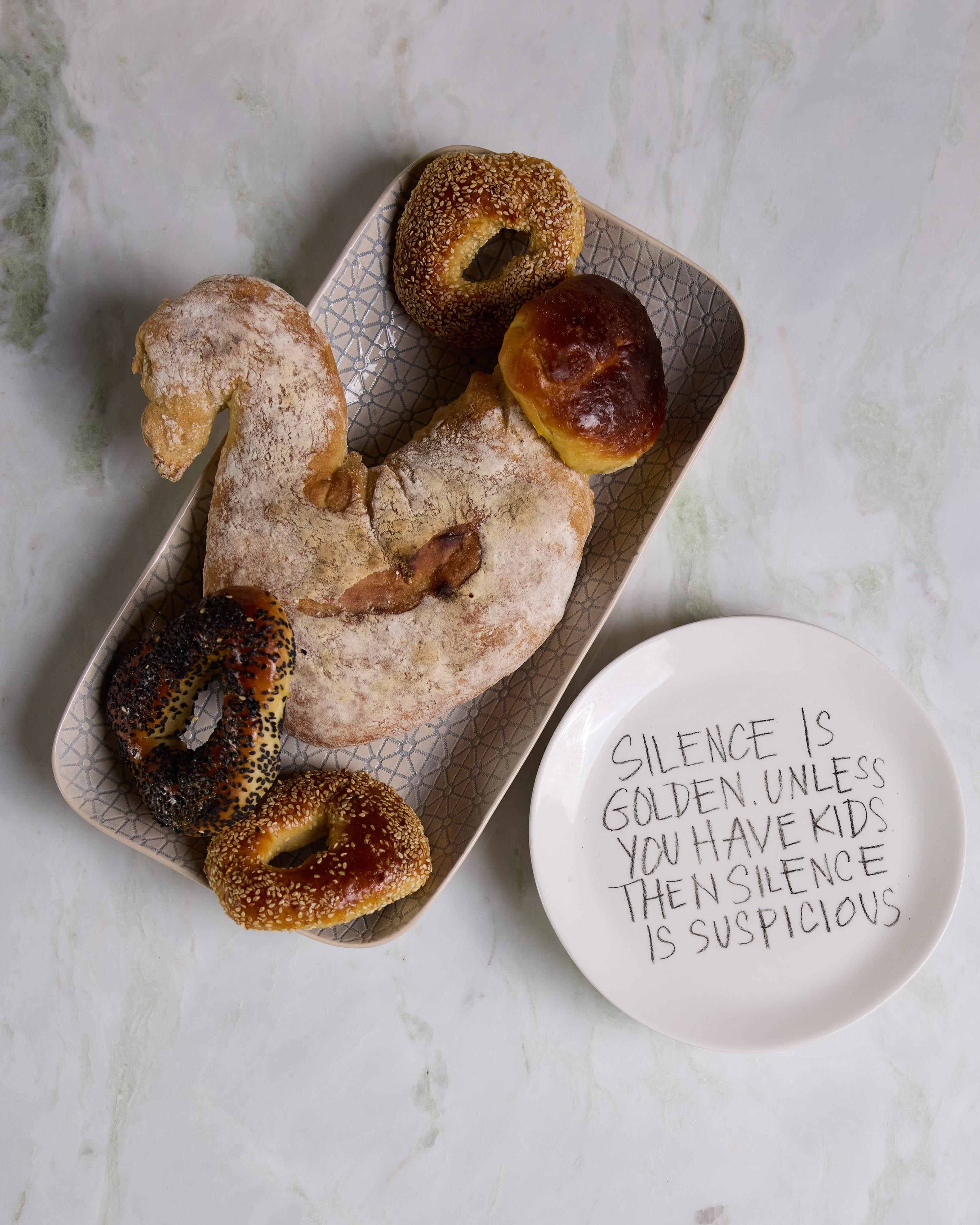 "Silence is Golden" Side Plate -  White