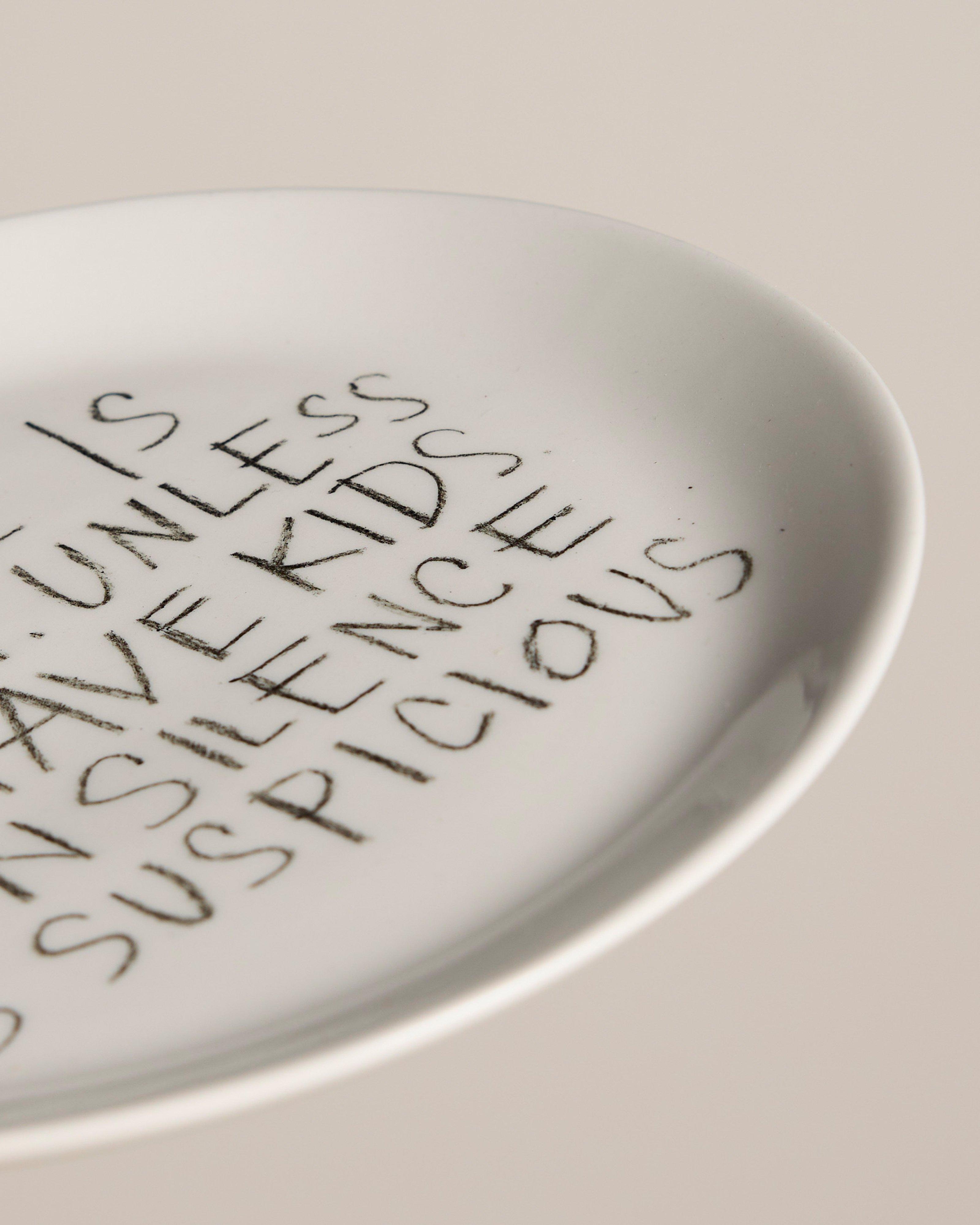 "Silence is Golden" Side Plate -  White