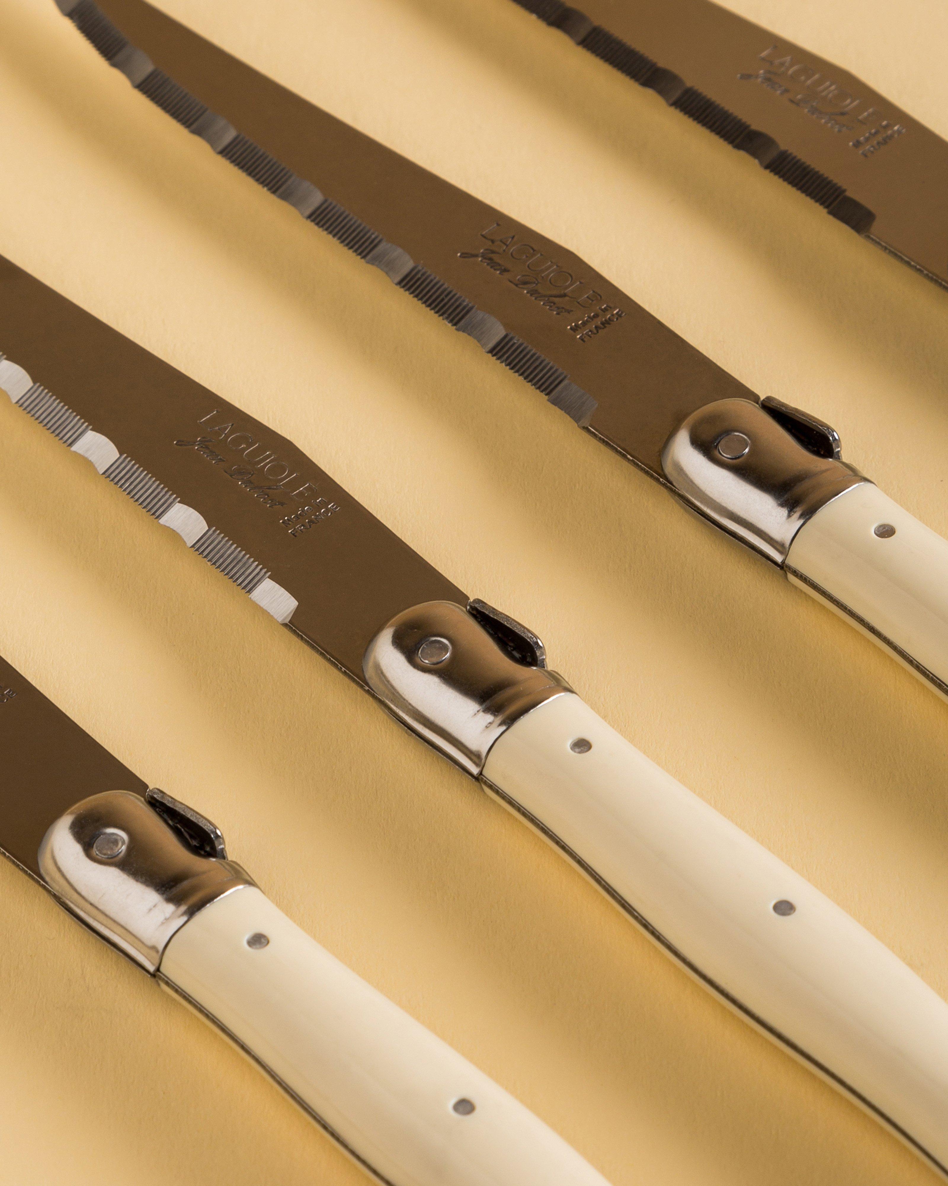 Laguiole Steak Knives in a Block -  Bone