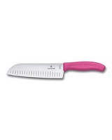 Victorinox Santoku Fluted Kitchen Knife -  pink